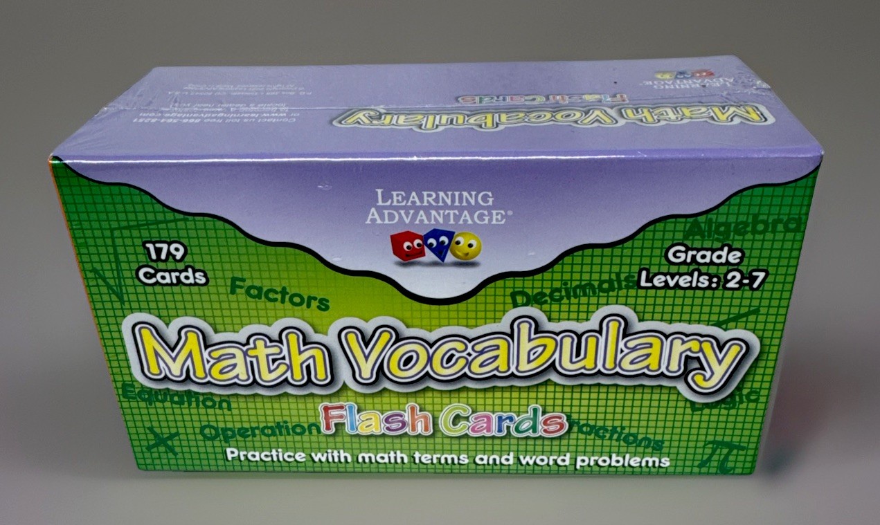 8612 Math Vocabulary Flash Cards Learning Advantage Grades 2-7 New Sealed US5