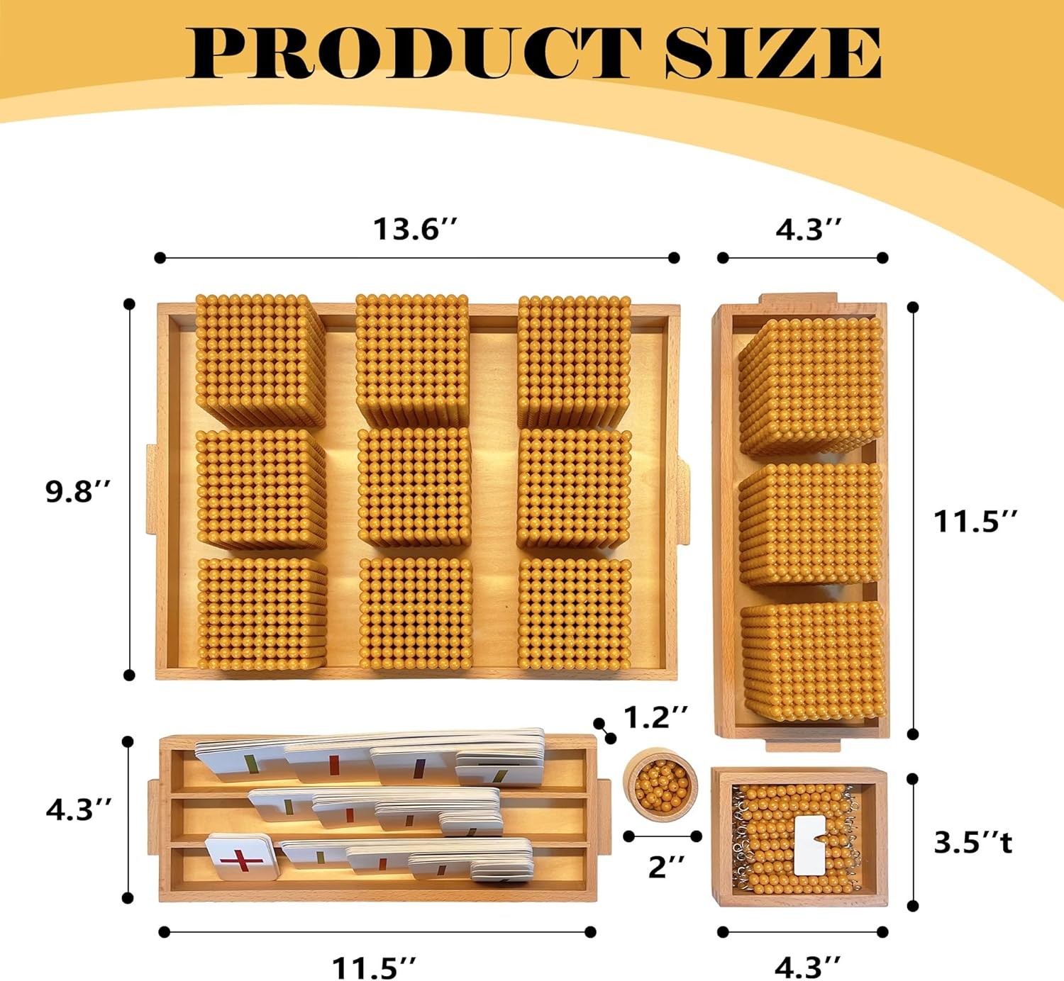 Golden Beads Montessori Toys, Math Manipulatives, Math Bank Game Toys for Pre..