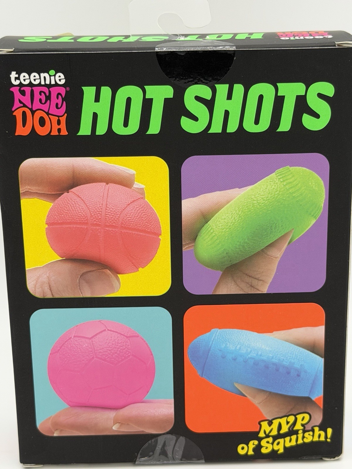 NeeDoh Teenie Hot Shots Mini 4-Pack⚾🏈New Squishy Stress Fidget Toy Sports Ball