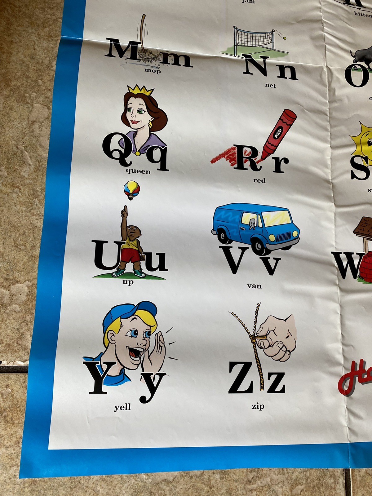 HUGE Vintage Original 90s Hooked On Phonics Reading Alphabet Educational Poster