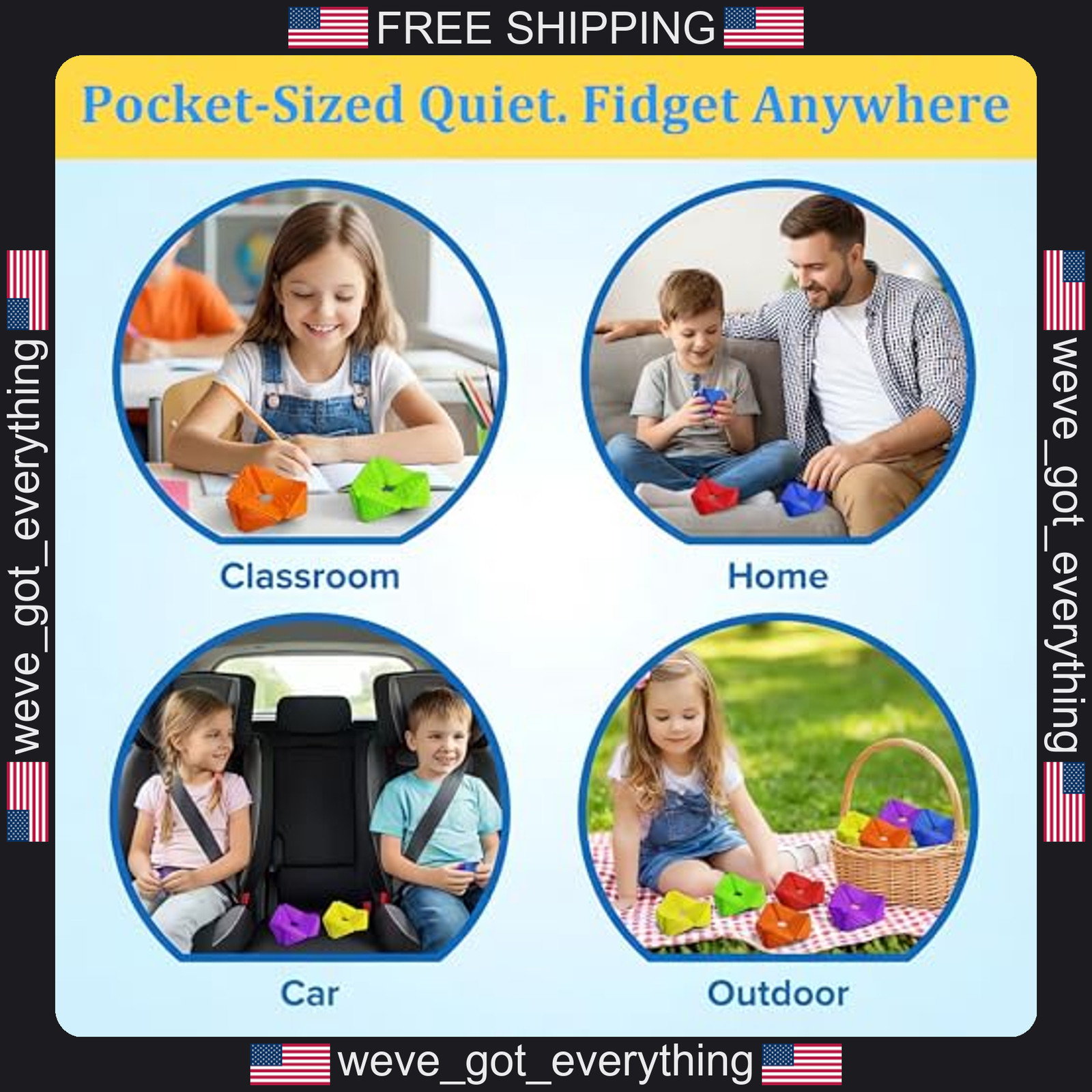 Six-Piece Sensory Fidget Cube Set for Kids and Adults