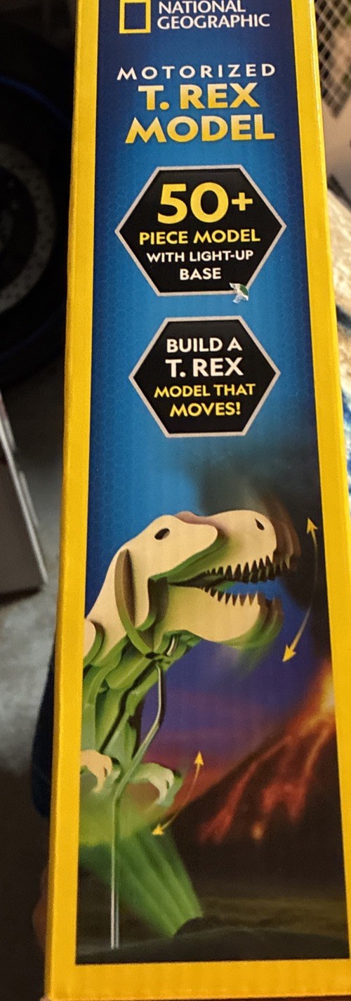 National Geographic Blue Marble STEM Motorized T. Rex Model, Moves,Light-up Base