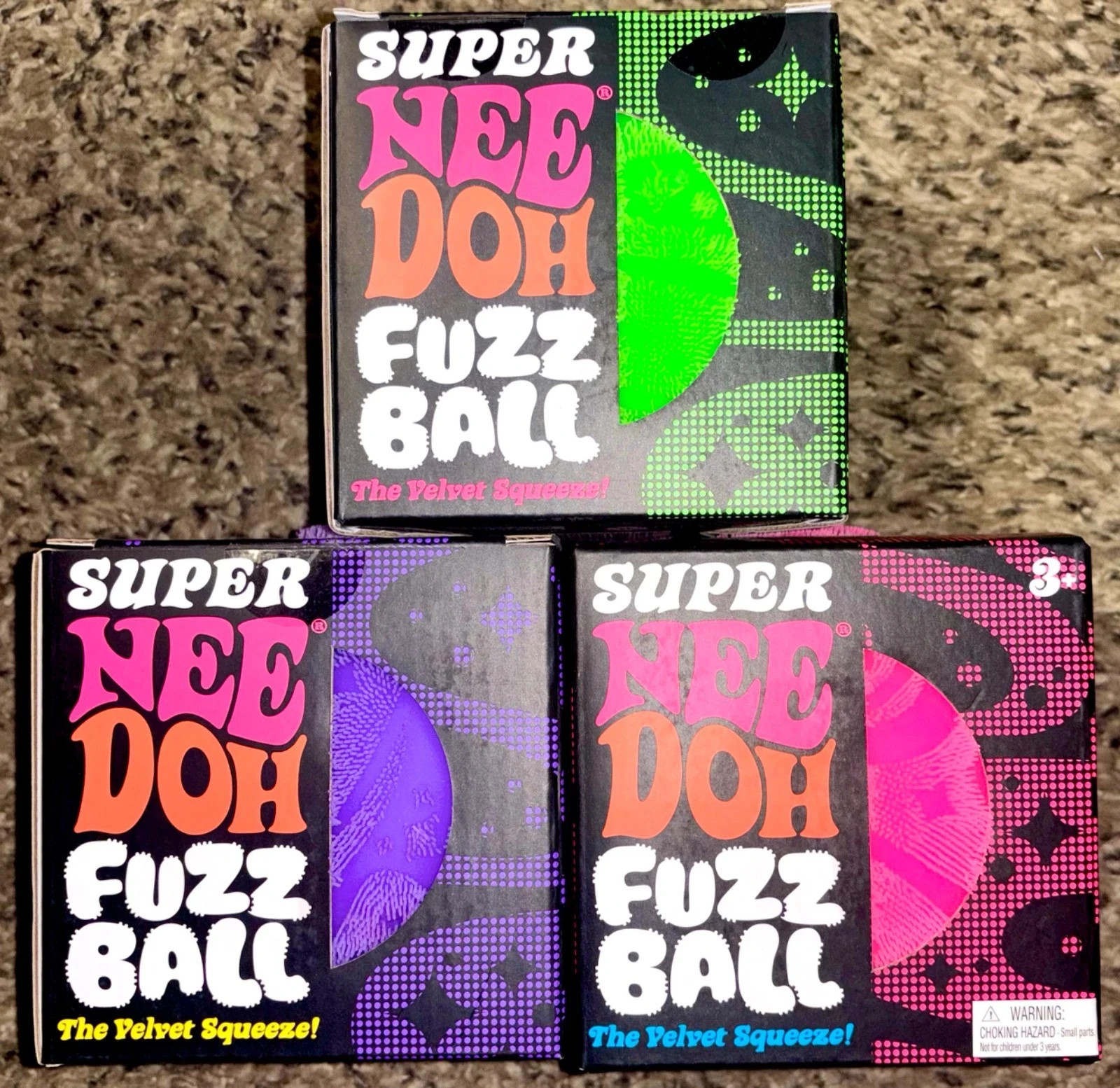Super NeeDoh Fuzz Ball Giant Nee Doh Stress Ball XL Needoh Fuzzball Random Color
