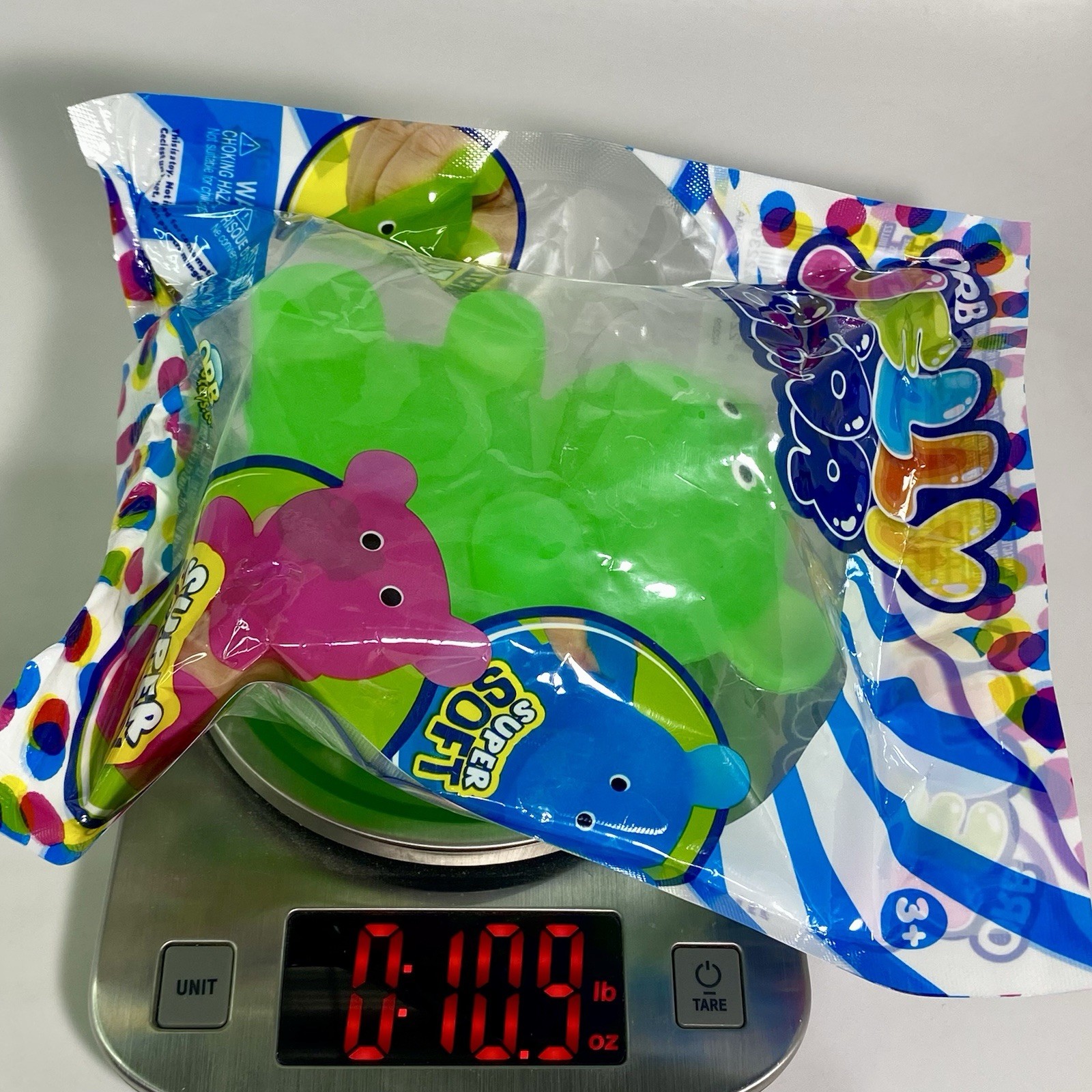 ORB Jelly Bear 5″ Large Squishy Fidget Toy Lot of 4 Pink & Green