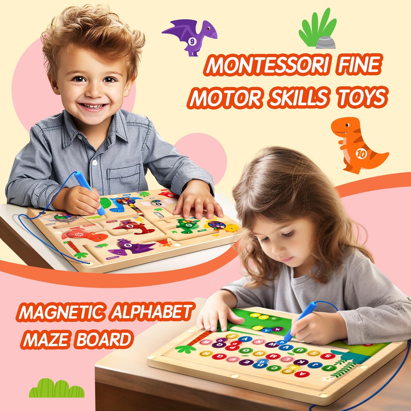 UMEREACT 2 in 1 Magnetic Color and Number Maze One Size, Multicolored