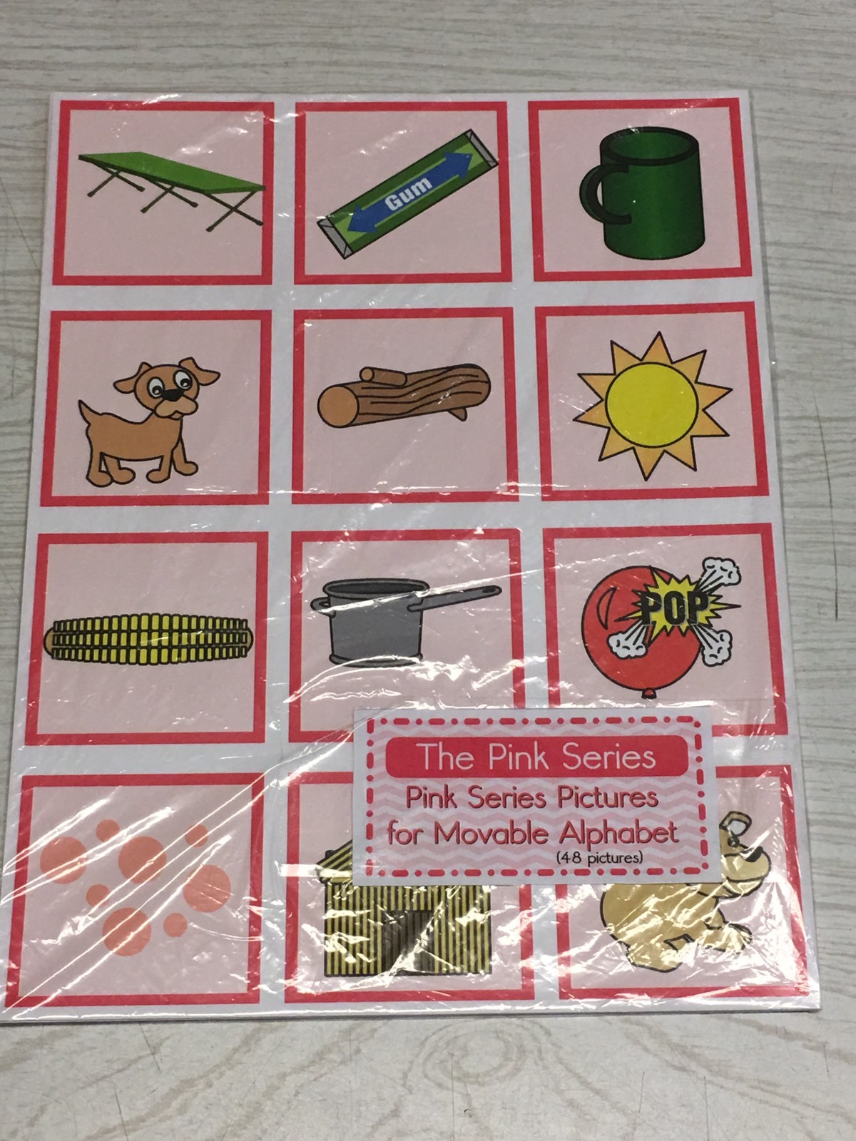 The Pink Series – Pictures For Movable Alphabet – Montessori