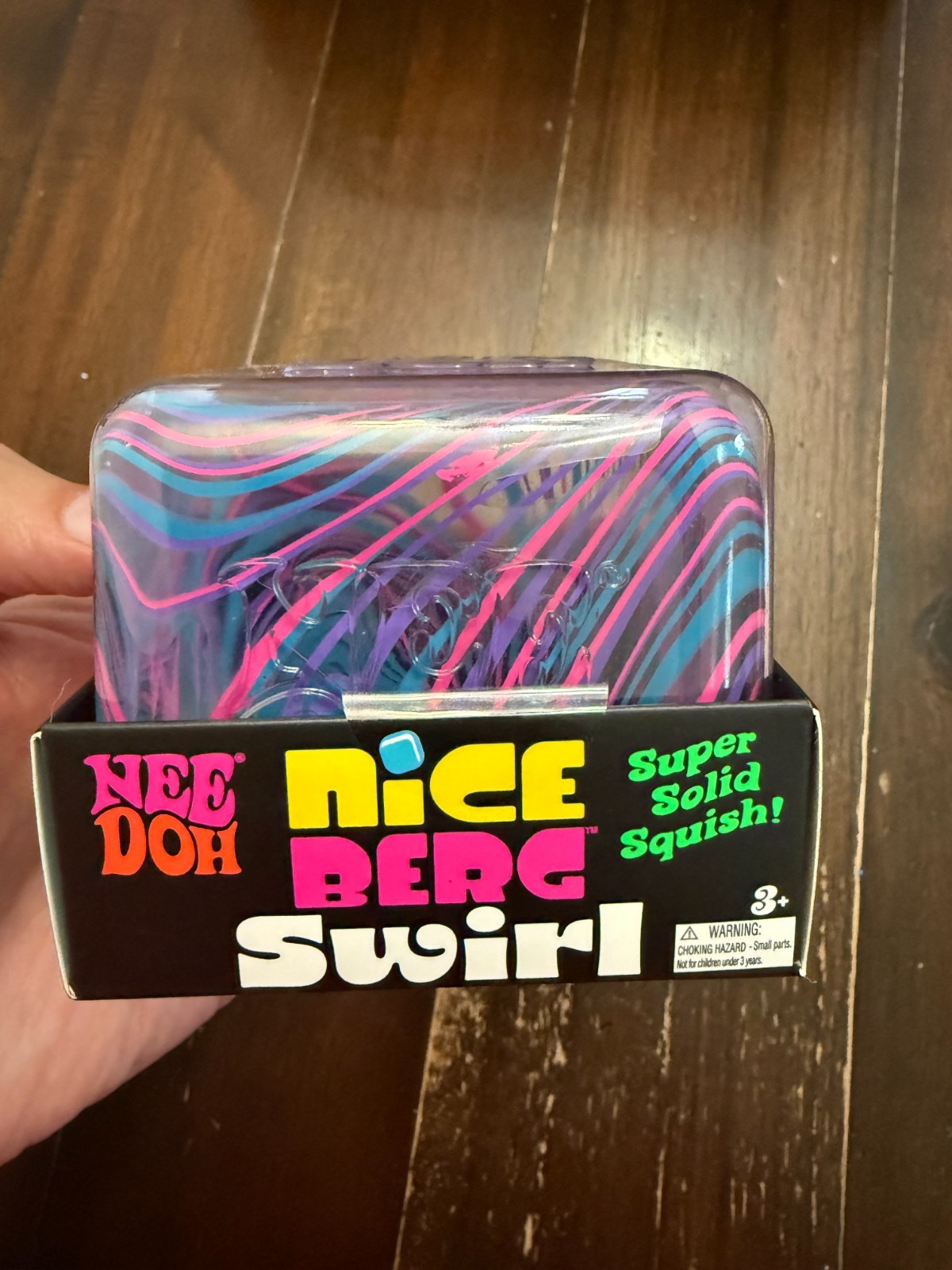 NeeDoh Nice Berg Swirl XL Giant Nee Doh Squishy Swirl Cube Pink Purple Blue