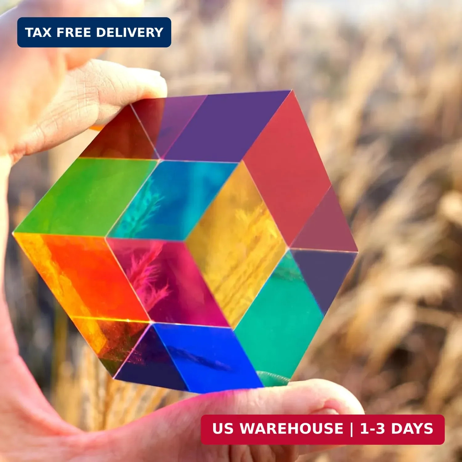 CMY Color Cube, 2.0 Inch (50Mm) Acrylic Mixing Color Cube Prism for Physics Educ