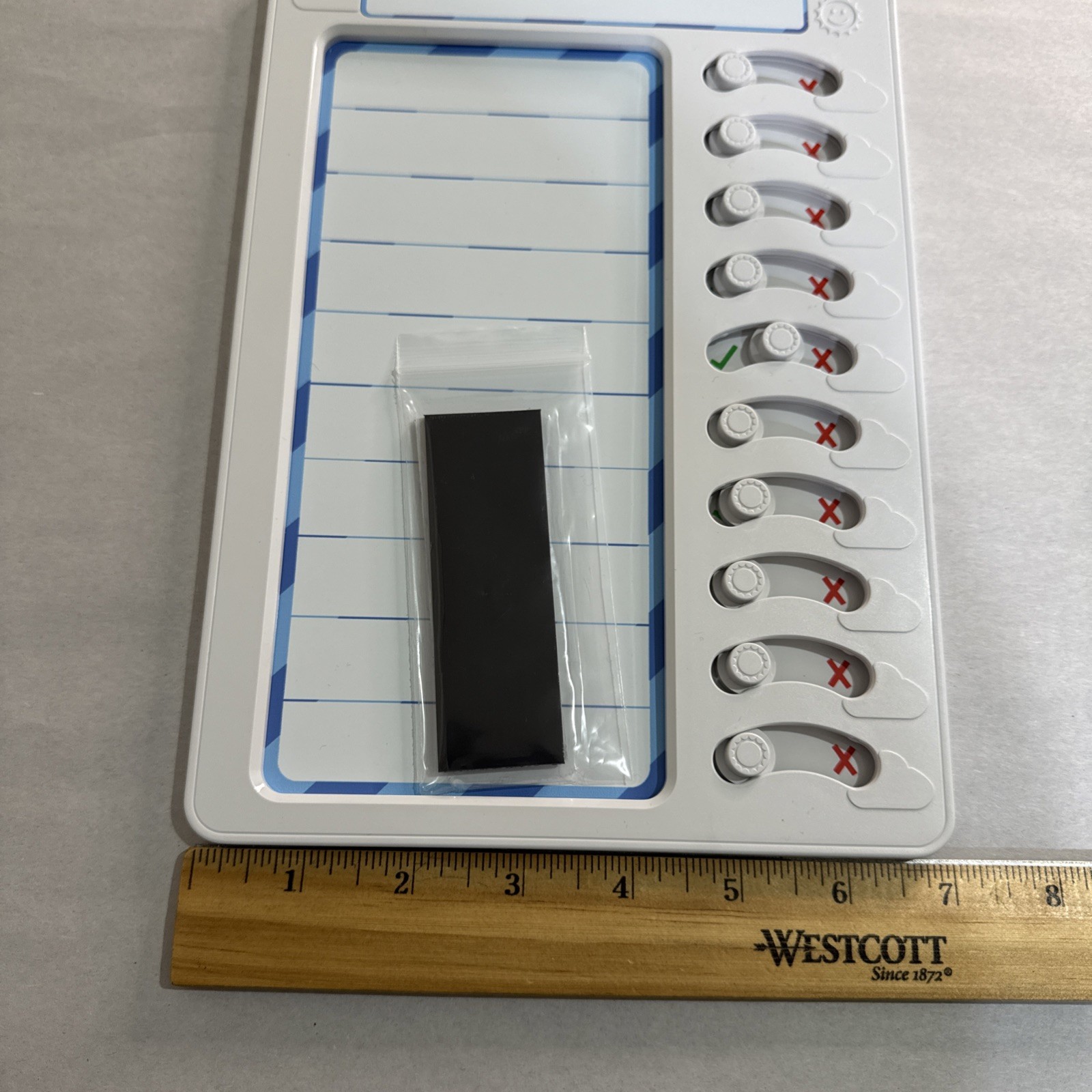 Magnetic Chore Chart w/Eraser for Kids – Daily Routine Visual Schedule Checklist