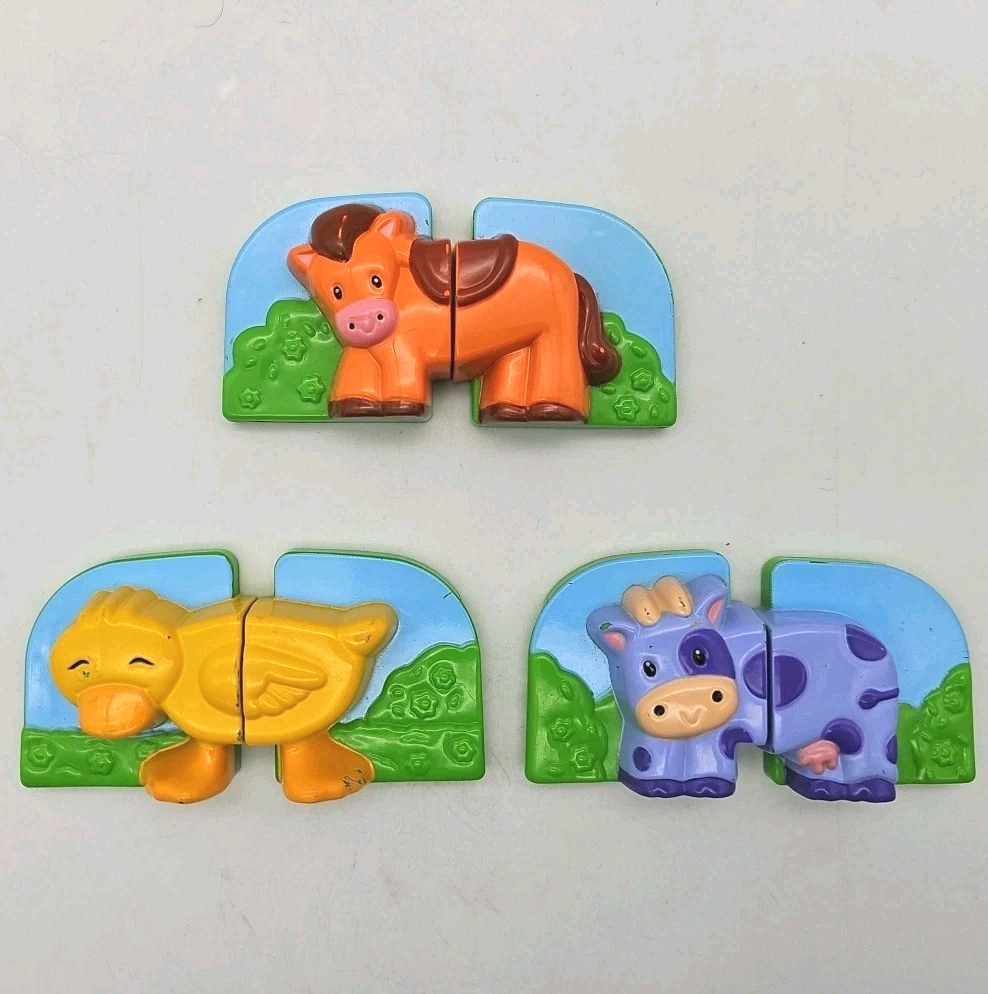 LeapFrog Fridge Set of 3 Replacement Farm Animals Cow Horse Duck Parts Learning