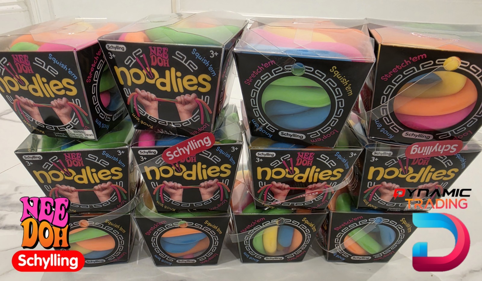 NeeDoh Noodlies Squishy Nee Doh 5 Stretchy Fidget 14″ Noodles box of 12