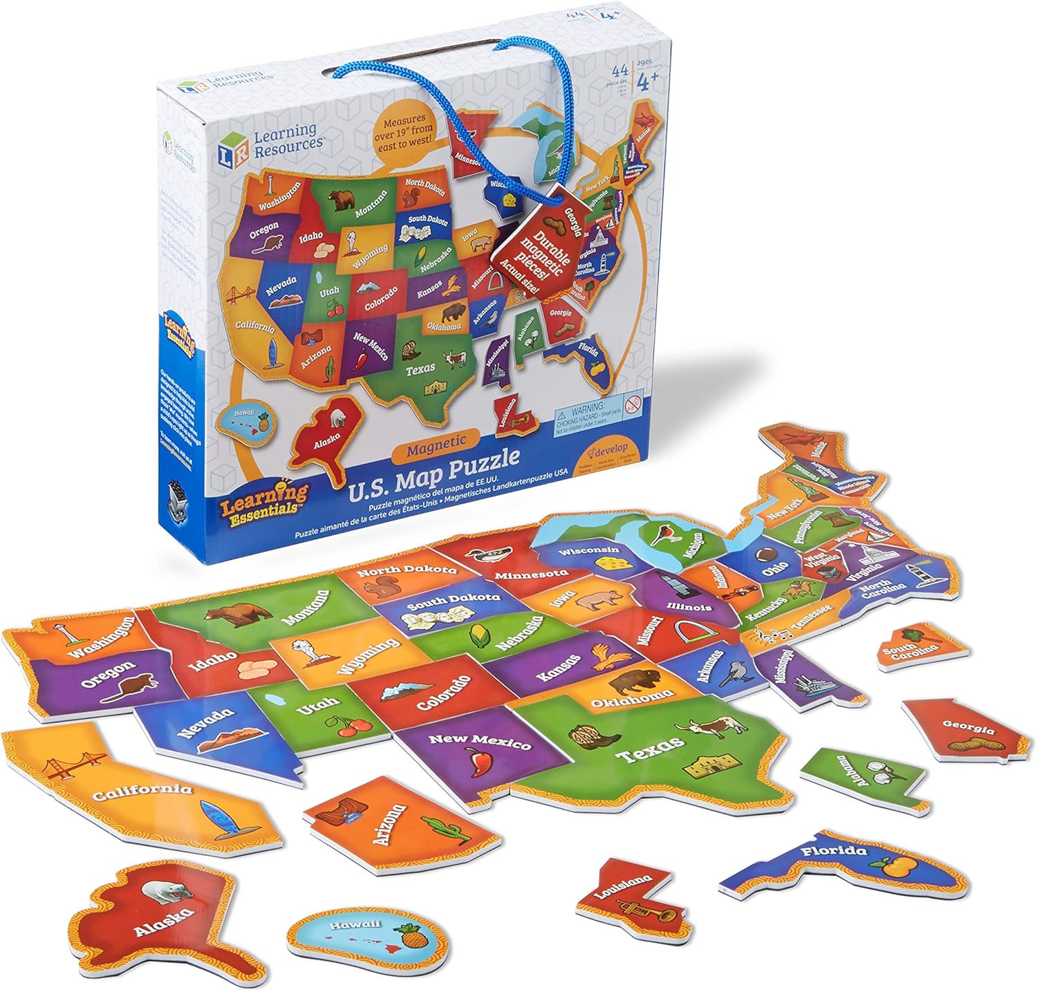 Magnetic U.S. Map Puzzle – Educational Map of the United States of America, Geog
