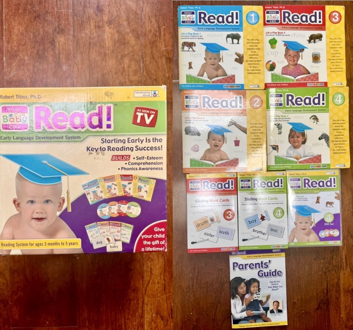 YOUR BABY CAN READ EARLY LANGUAGE DEVELOPMENT SYSTEM~MISSING 2 FLASHCARD BOXES