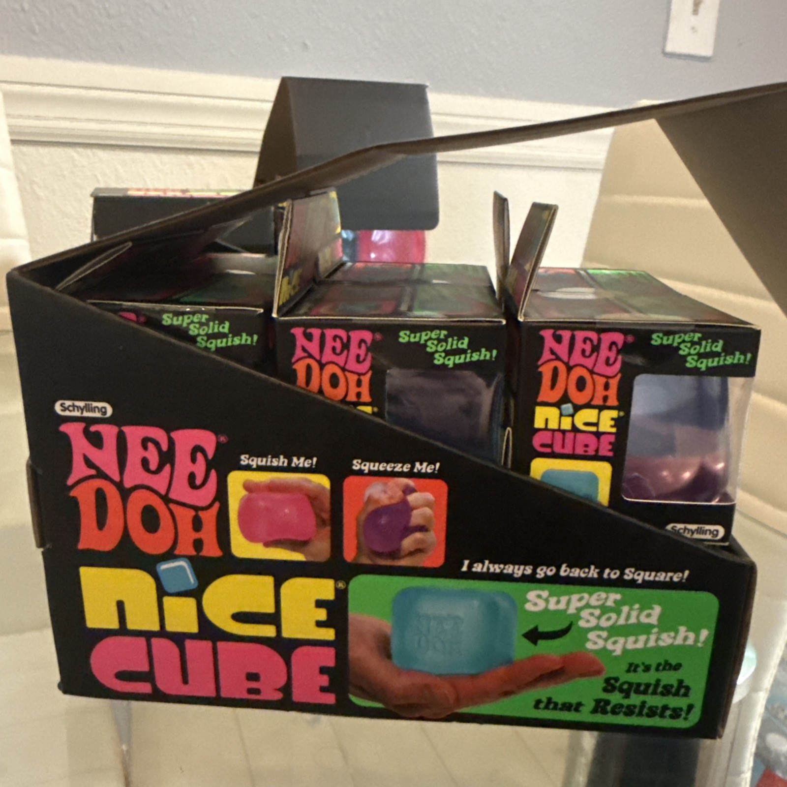 Lot Of 12! Full Cases NeeDoh ice Cube With Display Box 3 Colors ICE Nee Doh