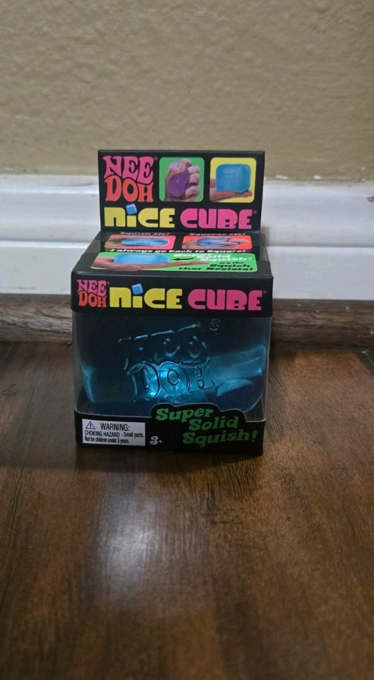 NeeDoh Nice Cube Super Solid Squish Stress Toy Blue New