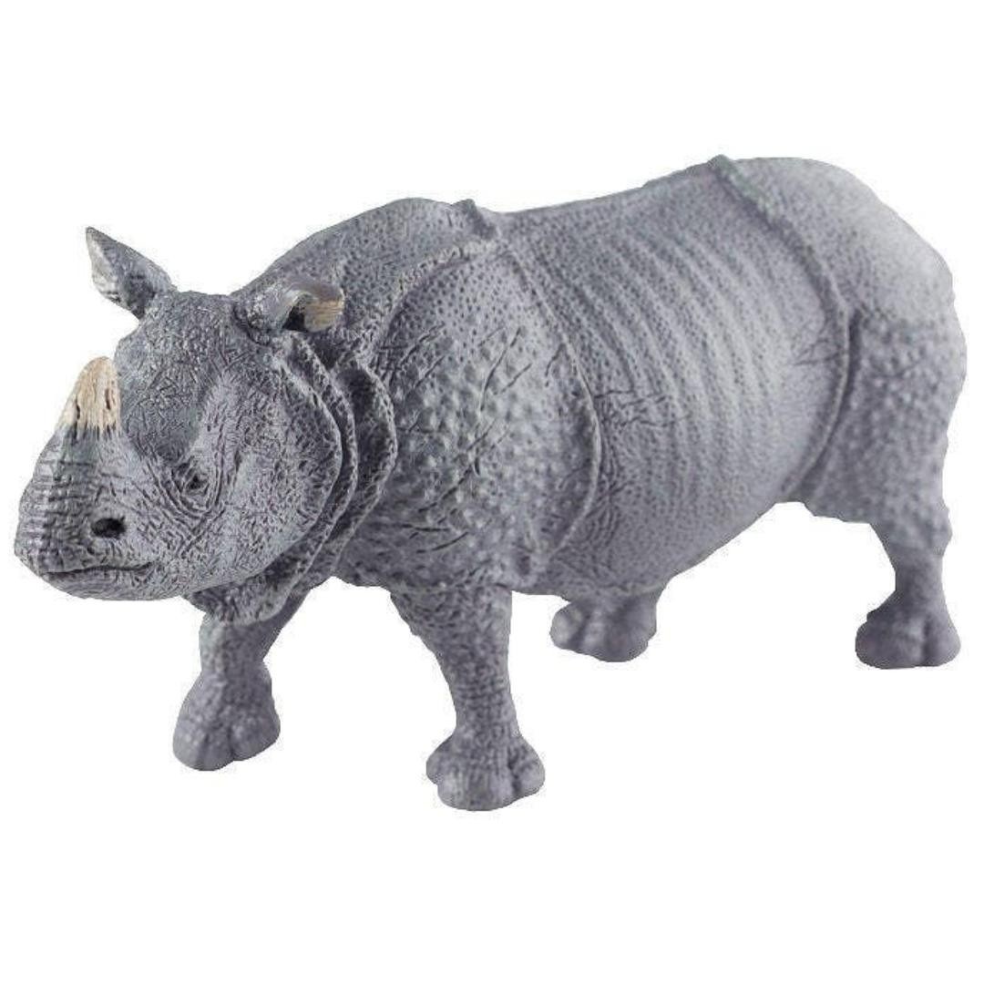 Indian Rhinoceros Figurine – Hand Painted Wild Animal Toy Figure – NEW Papo