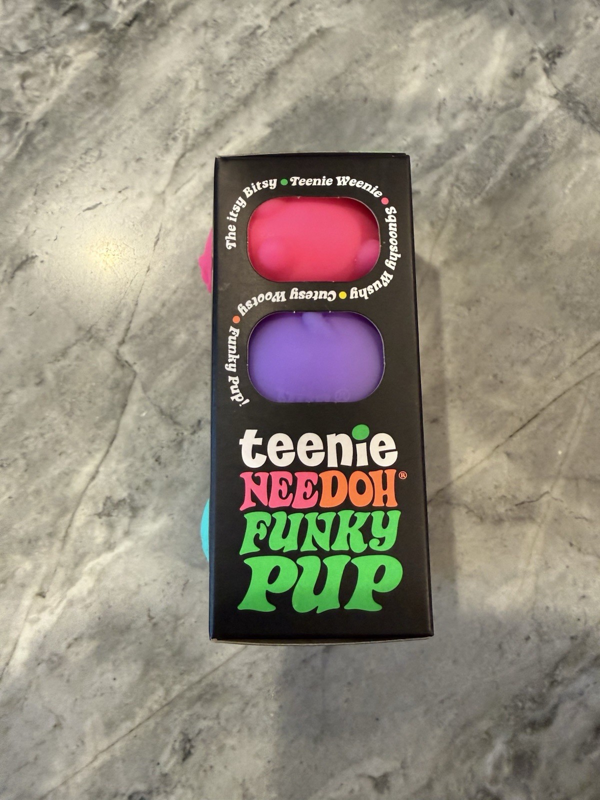 Schylling NeeDoh Teenie Funky Pup Squishy 3 Pack of Pink, Purple, and Teal