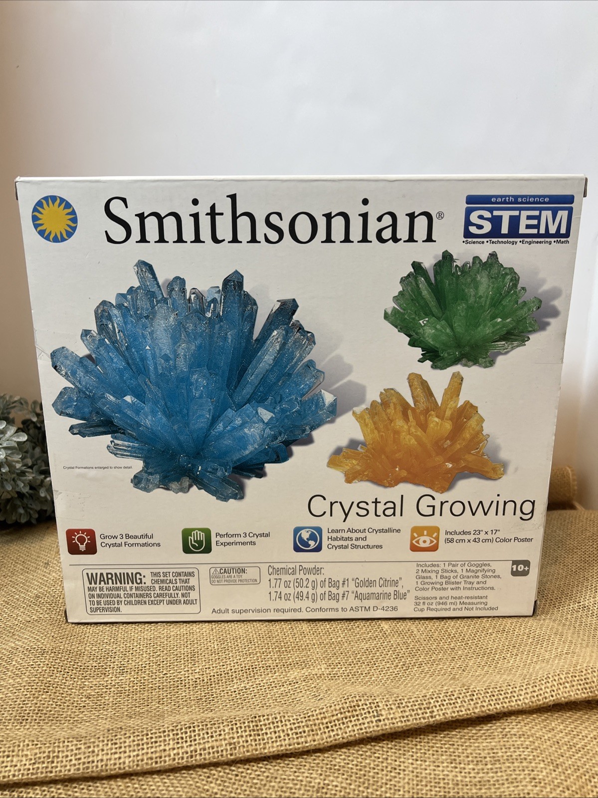 Smithsonian Crystal Growing – Earth Science – New In Box Ages 10 & Up