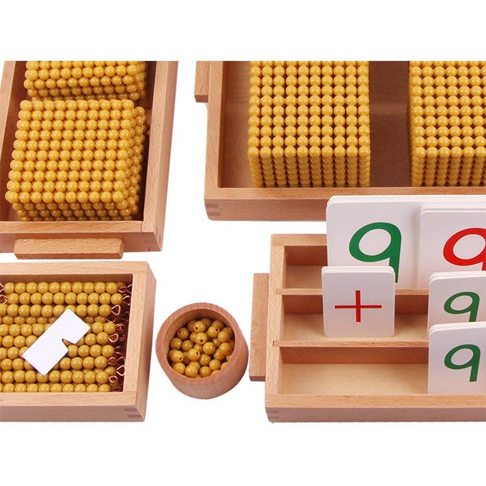 Montessori Golden Beads Decimal System Math Bank Game Educational Learning