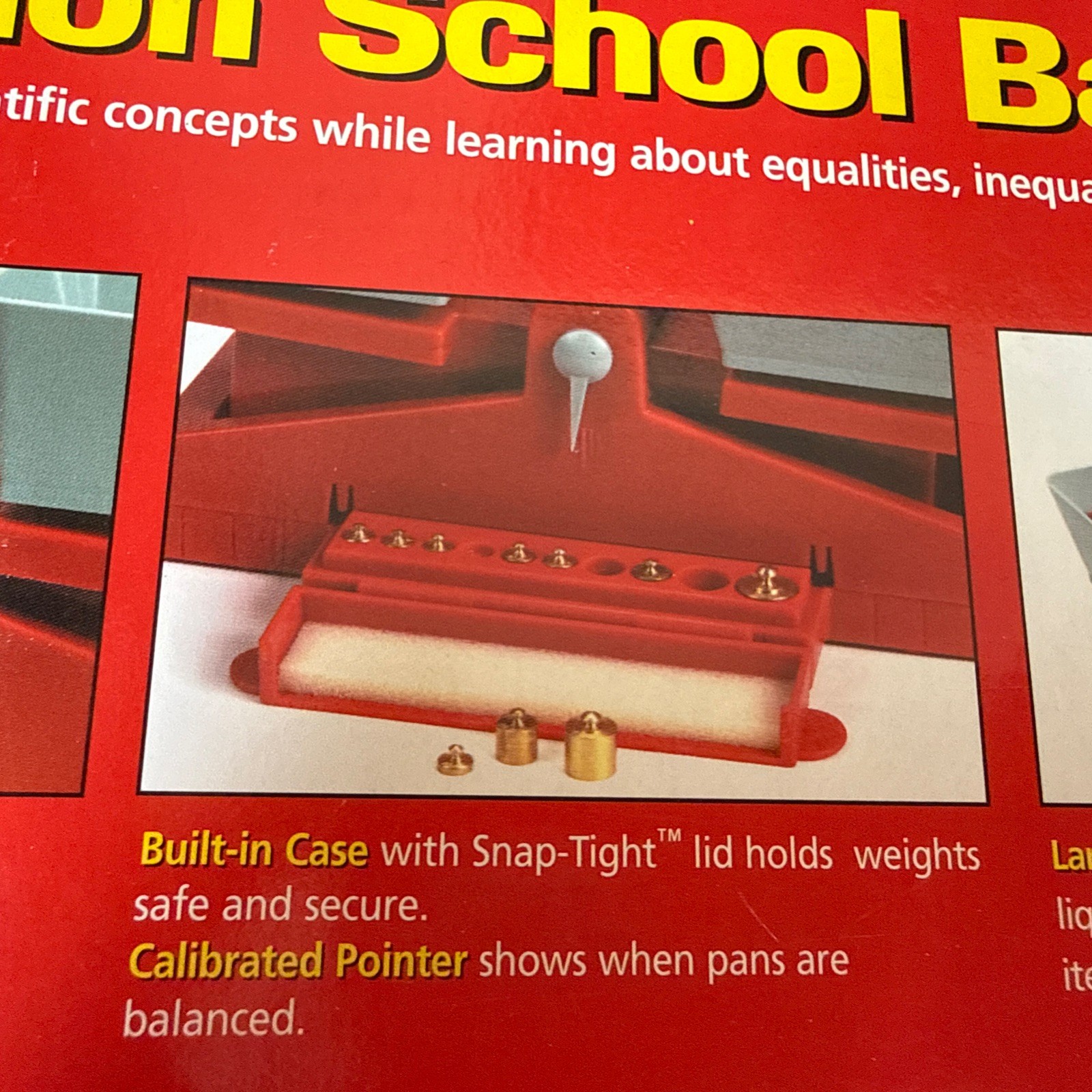 ETA Cuisenaire 410B School Balance Complete Box Manual Brass Weights