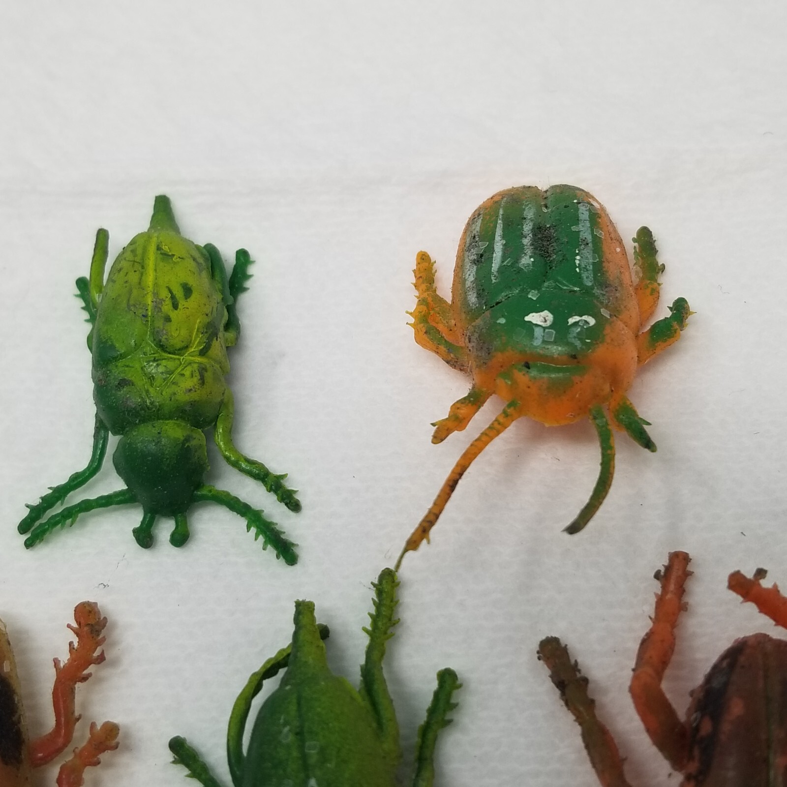 Insects Bendable Plastic Set of 5 1960s Hong Kong Colorful Disgusting