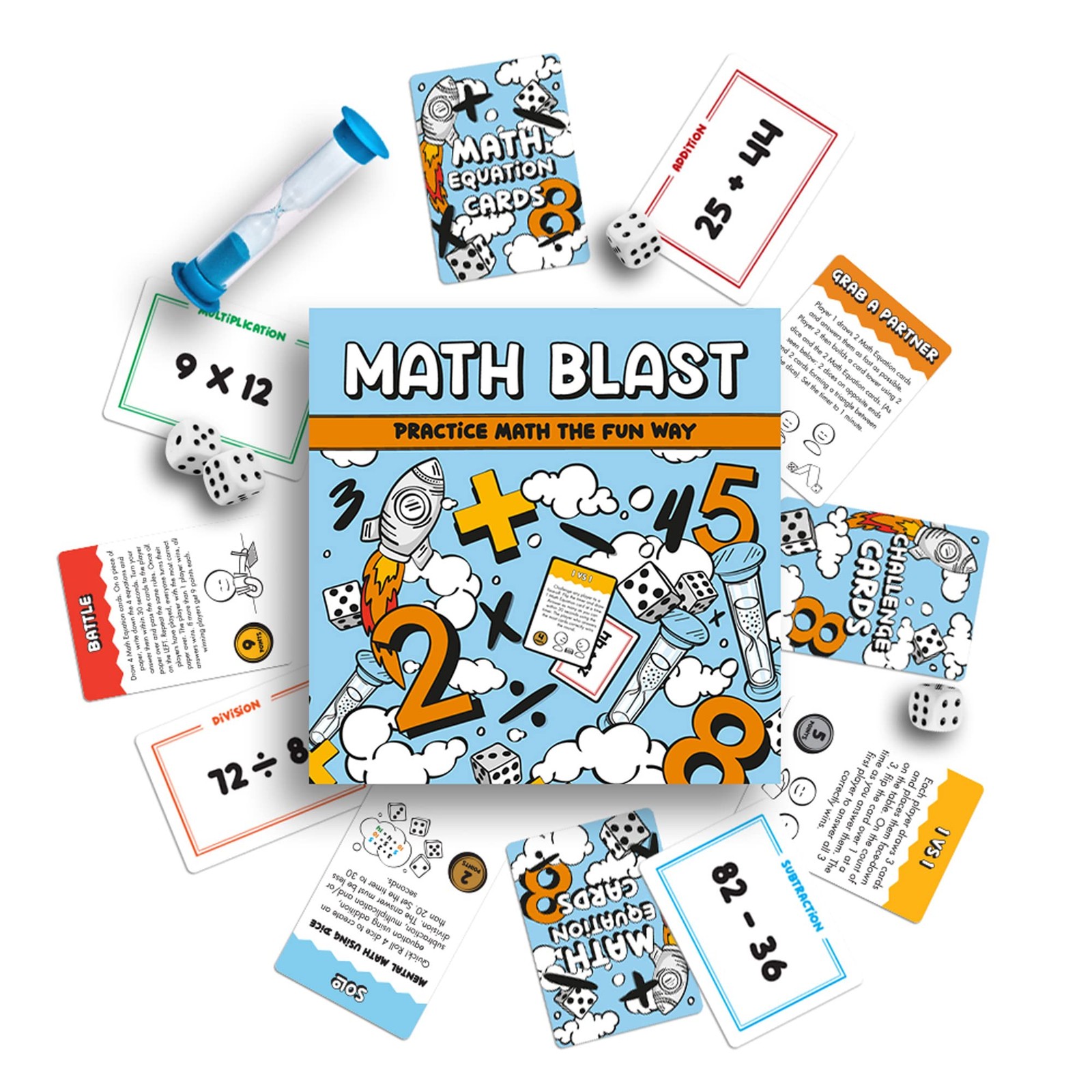 Math Blast! Cool Games for 4 inches x 1.9 x 4 inches, Multicolor