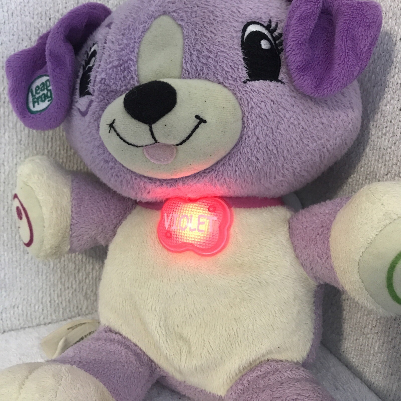 LeapFrog My Pal Violet Purple Plush Dog Talks Music Learning Interactive Toy Fun