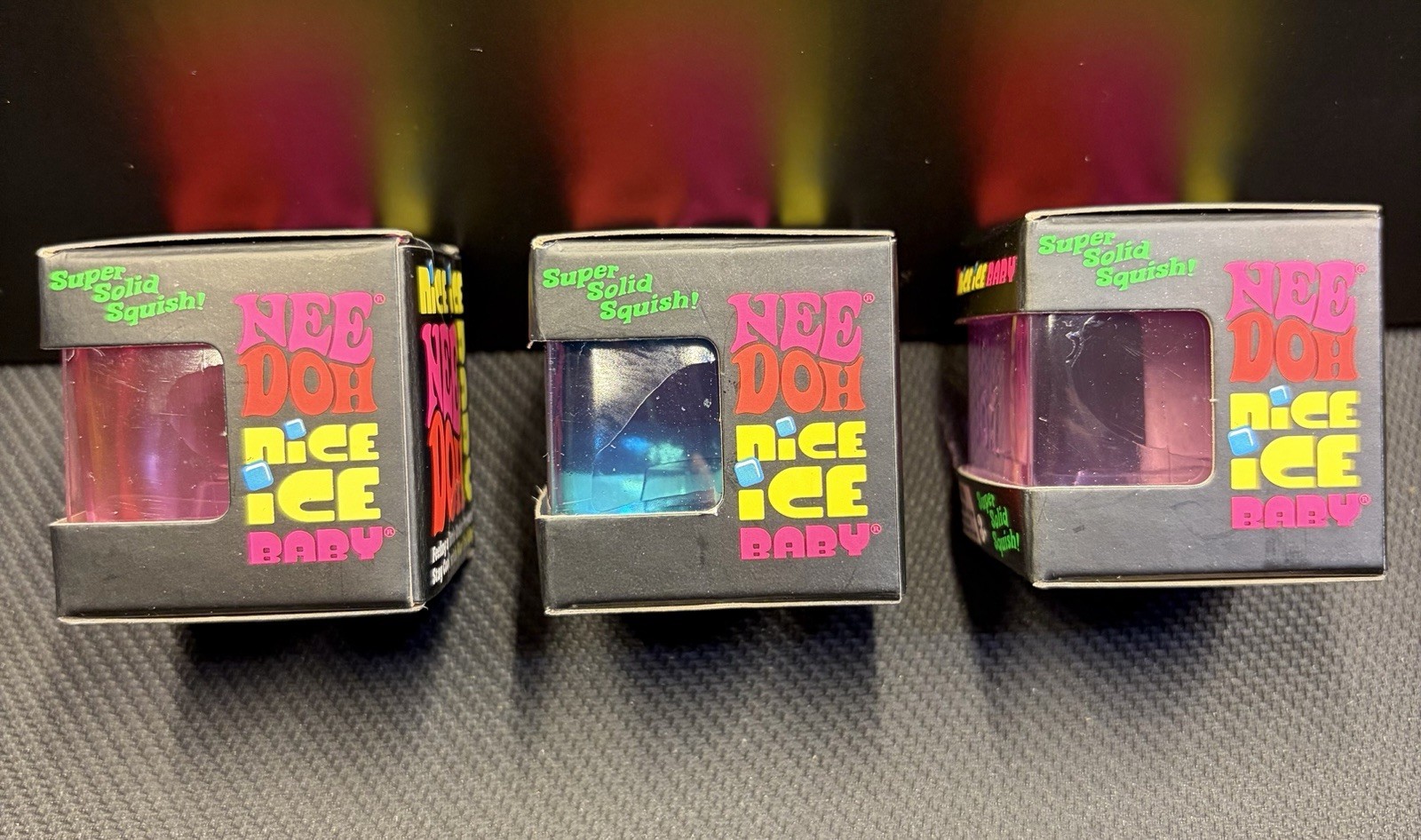 Lot of 3 Needoh NICE ICE BABY mini cube Blue, Pink & Purple- Authentic- NEW- FS