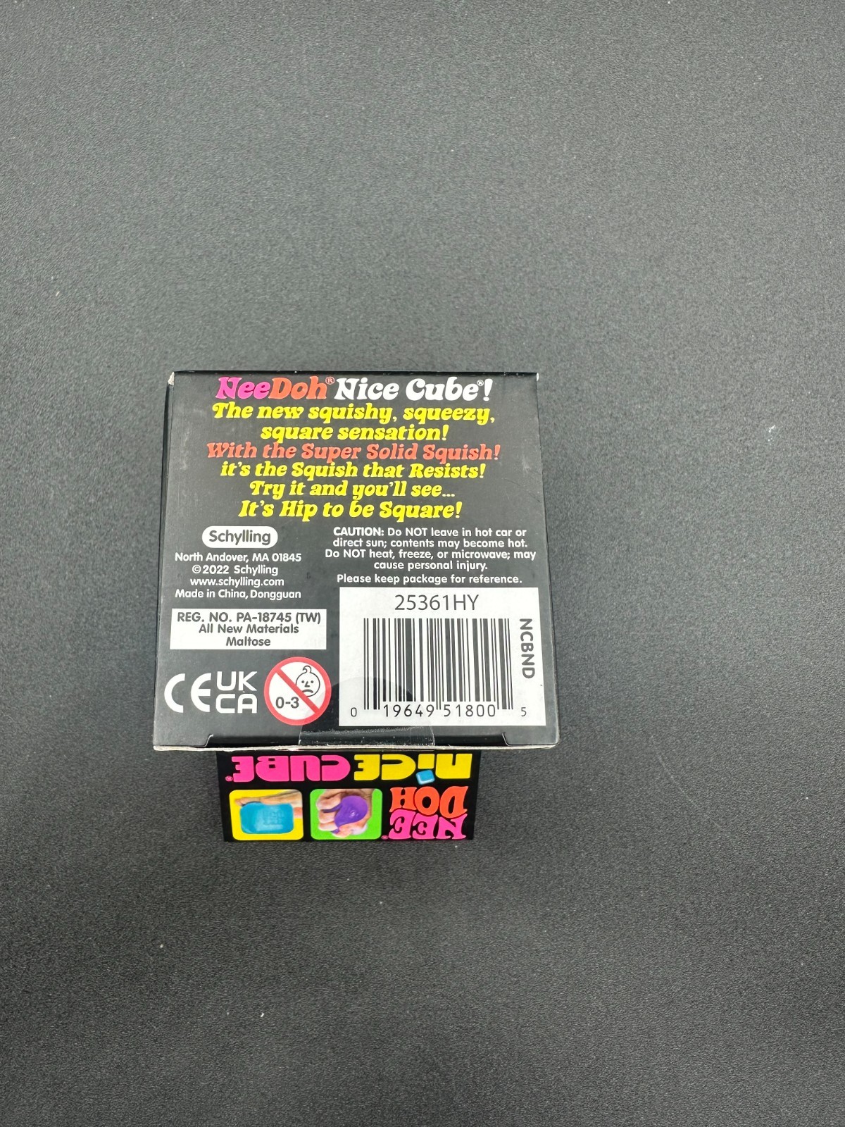 Original Nee Doh Nice Cube – Super Solid Squish! (Purple) – Factory Sealed