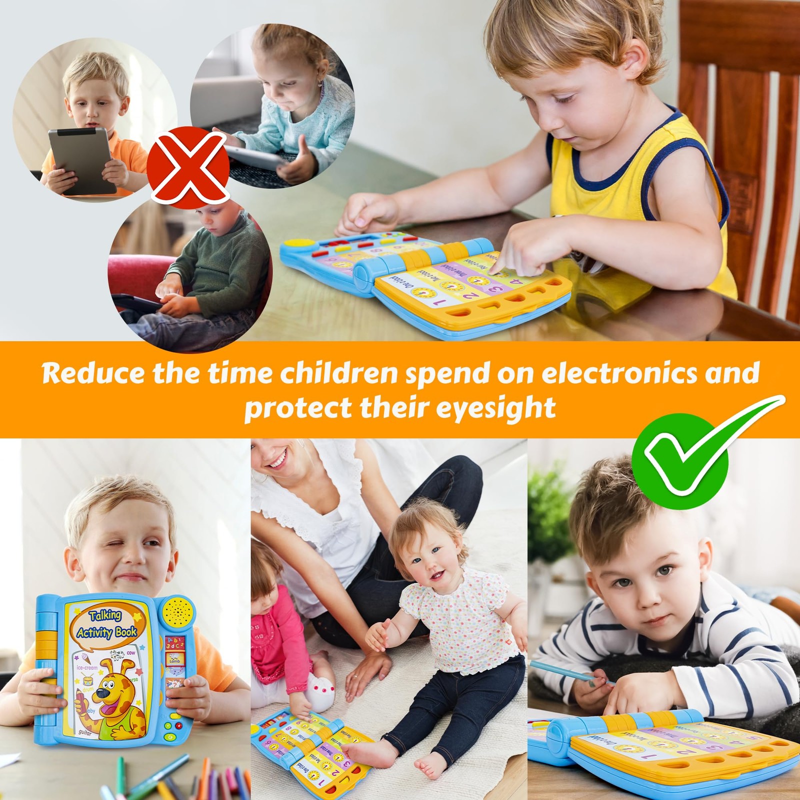 Talking Activity Book for 2 Years Old Up – Sound Book with 5 Learning Activi…