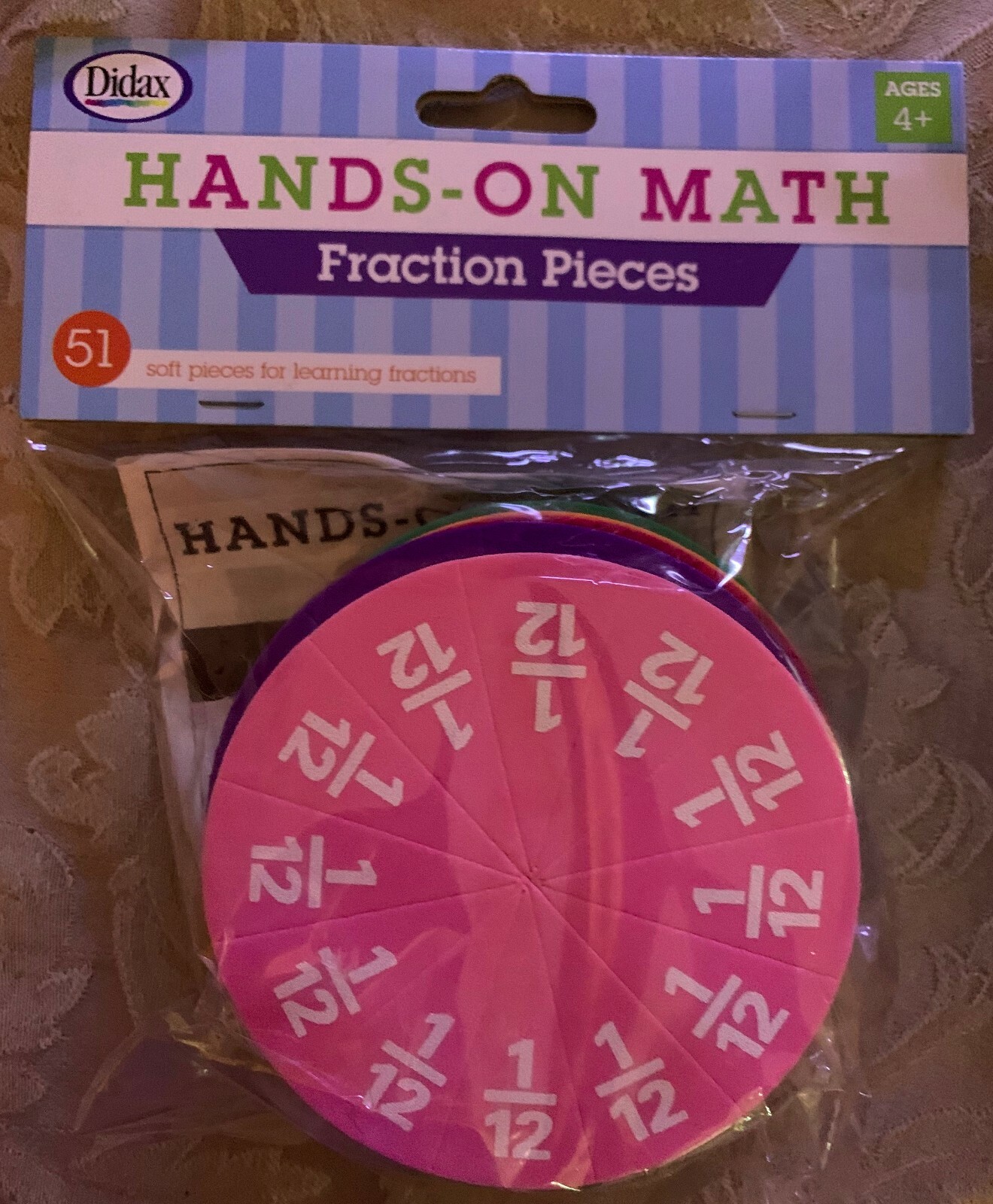 Didax Educational Resources    Hands-On Math Fractions   51 Pieces  Foam **NEW**