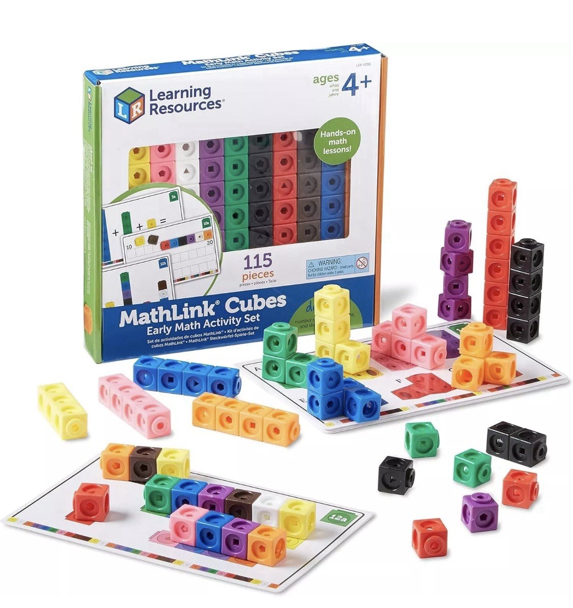 Learning Resources MathLink Cubes Early Math Activity Set – 115 Pieces-ages 4+