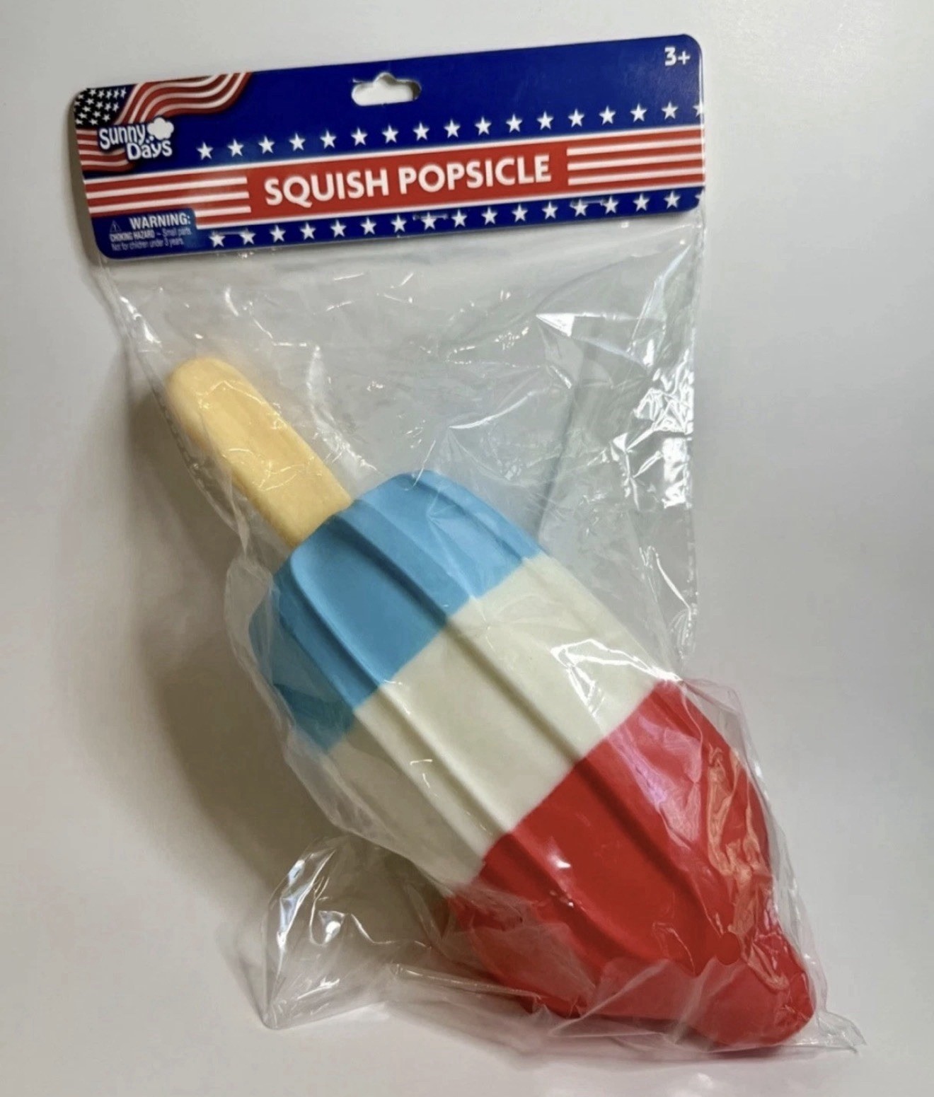SUNNY DAYS JUMBO SQUISHY ROCKET POP! Popsicle Squishy! RED WHITE & BLUE! 🔴⚪️🔵