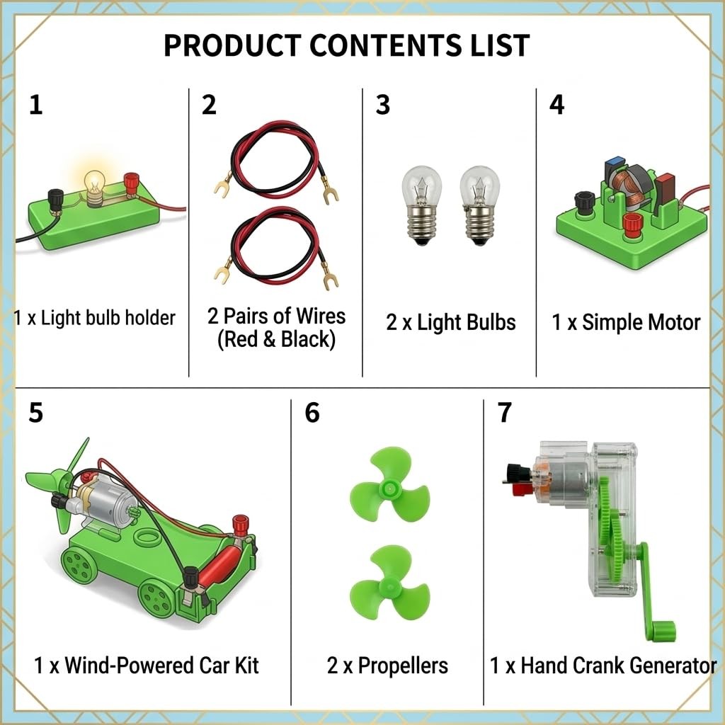 Physics Science Lab Learning Circuit kit, Electricity Experiment Set,DIY DC E…