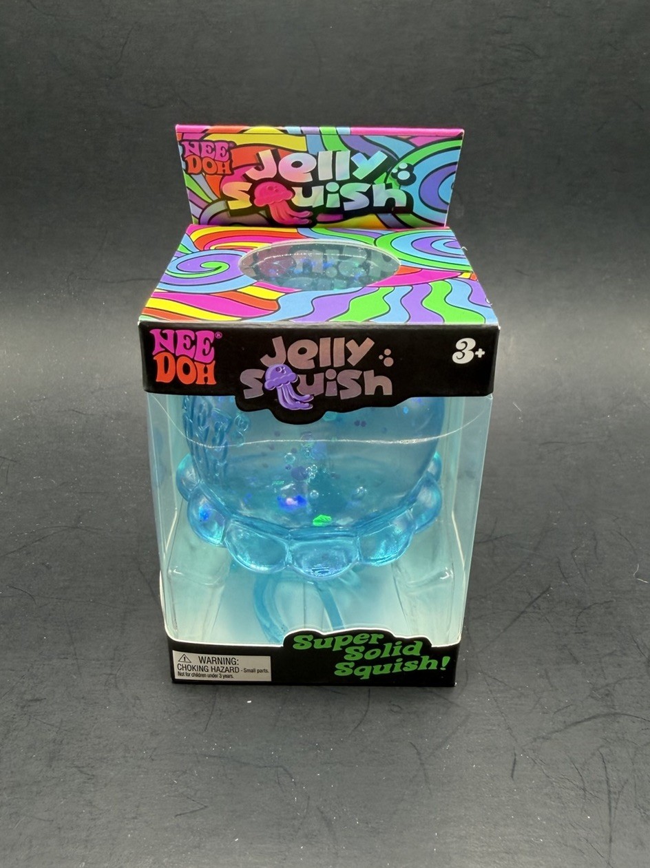 Authentic SCHYLLING Needoh Blue Jelly Squish Jellyfish Squishy Sensory Fidget