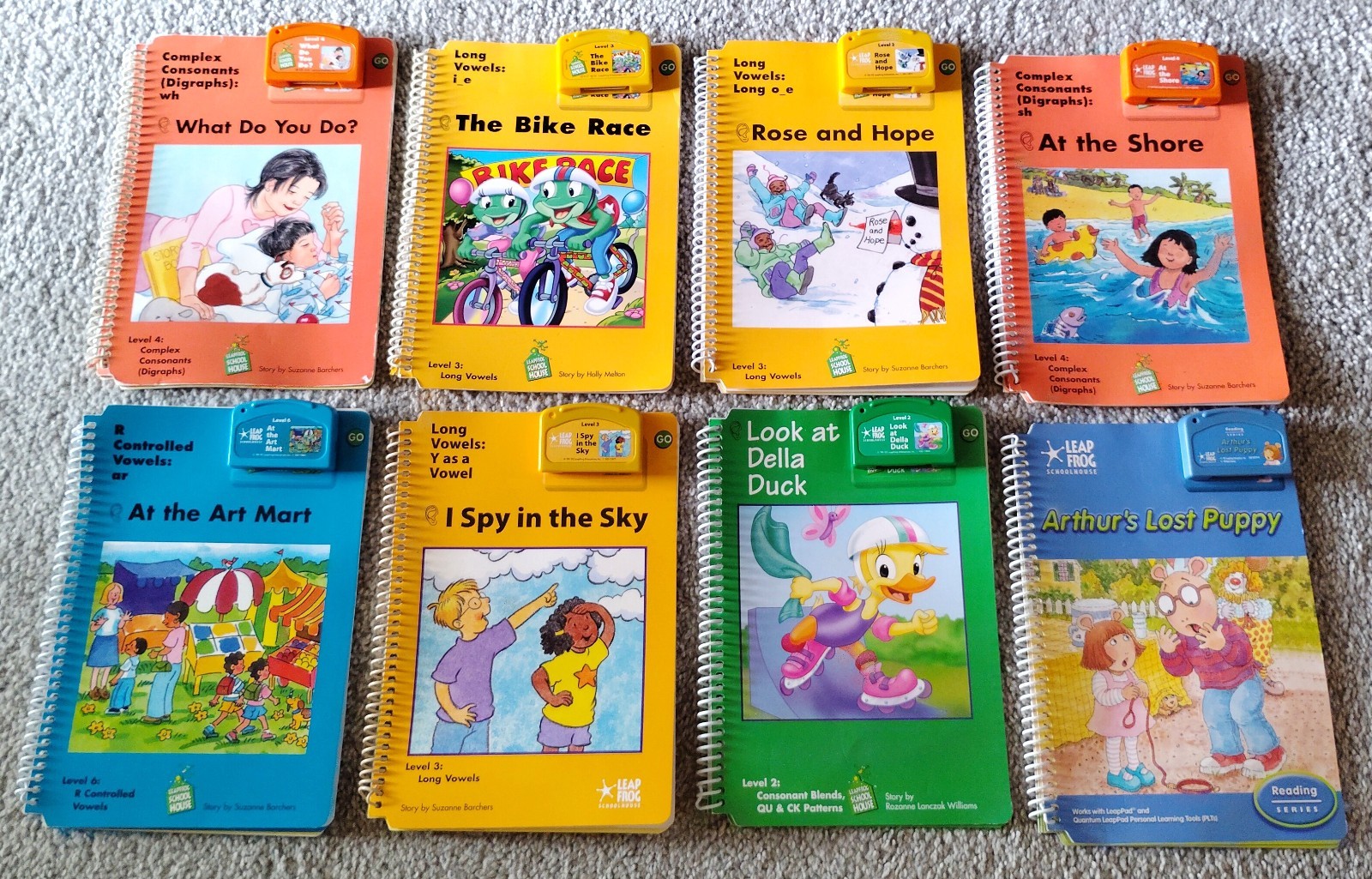 LeapFrog School House Leap Pad Lot of 8 Books & Cartridges