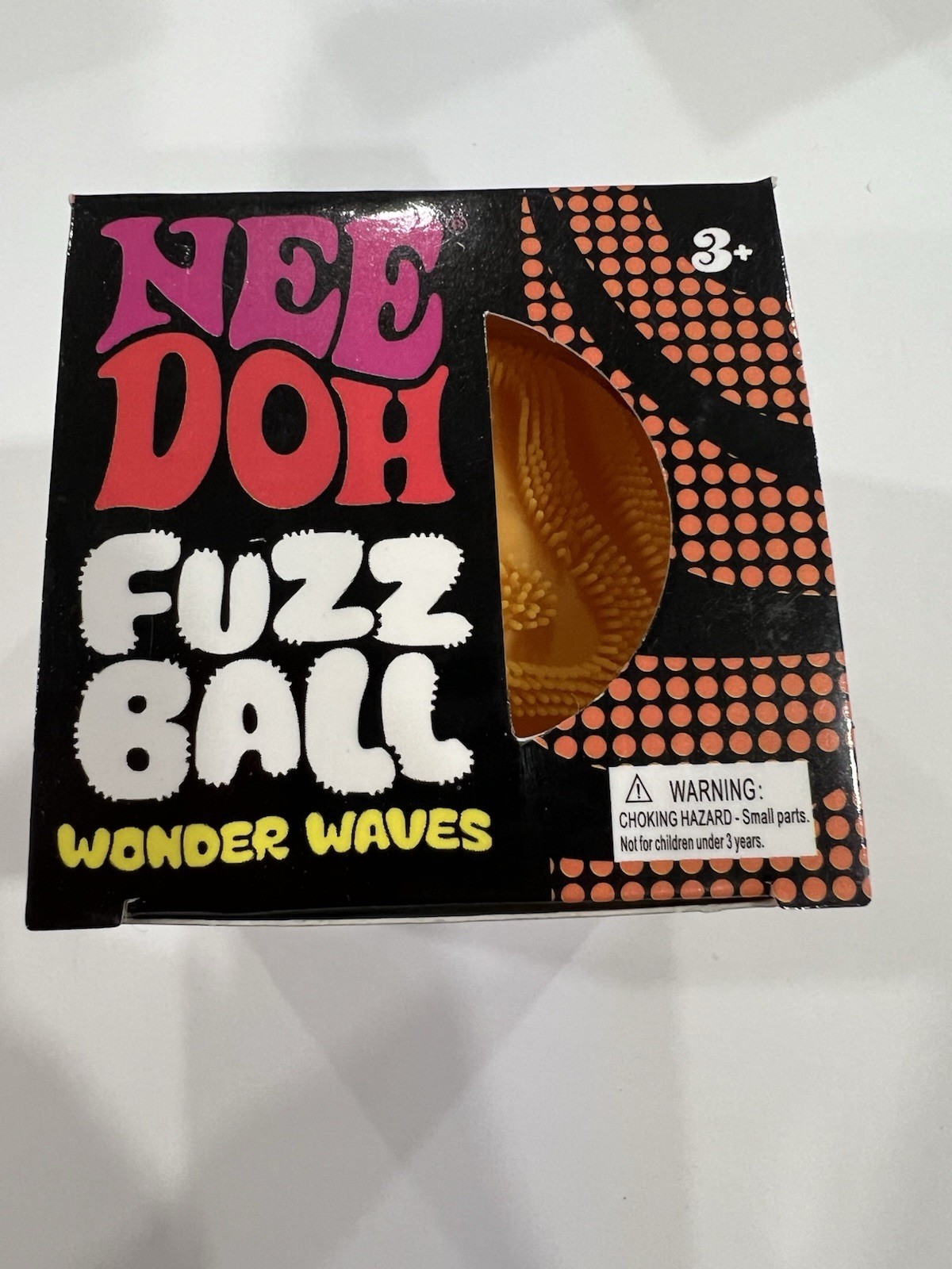NeeDoh Fuzz Ball Wonder Waves Orange Sensory Toy with Velvet Texture Schylling