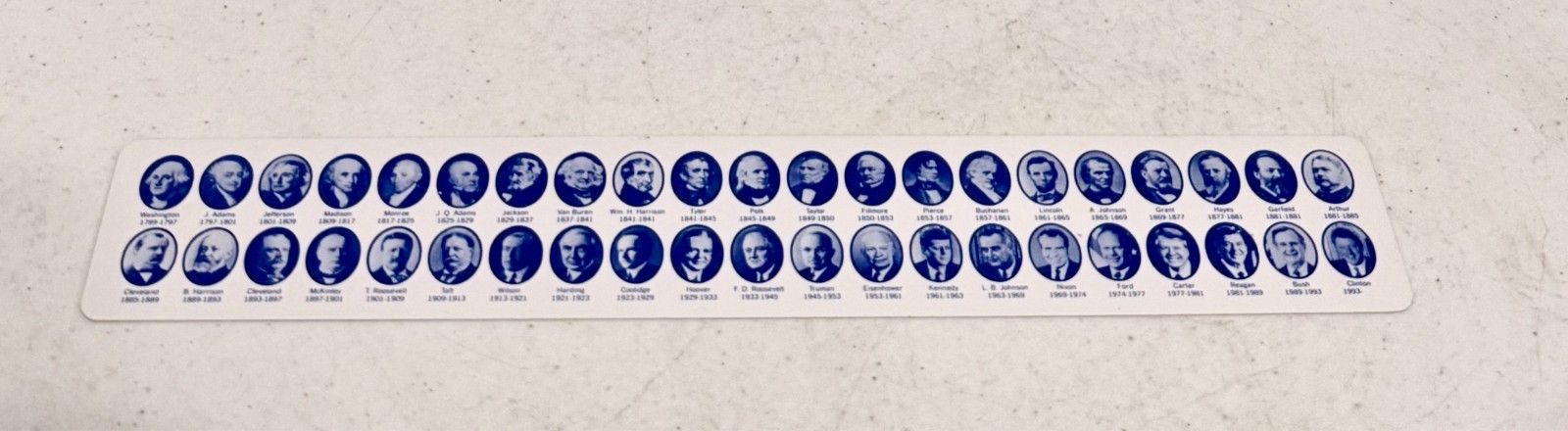 Presidents of Our Country 12″ Ruler 1789-2001 “UNITED STATES POSTAL SERVICE”
