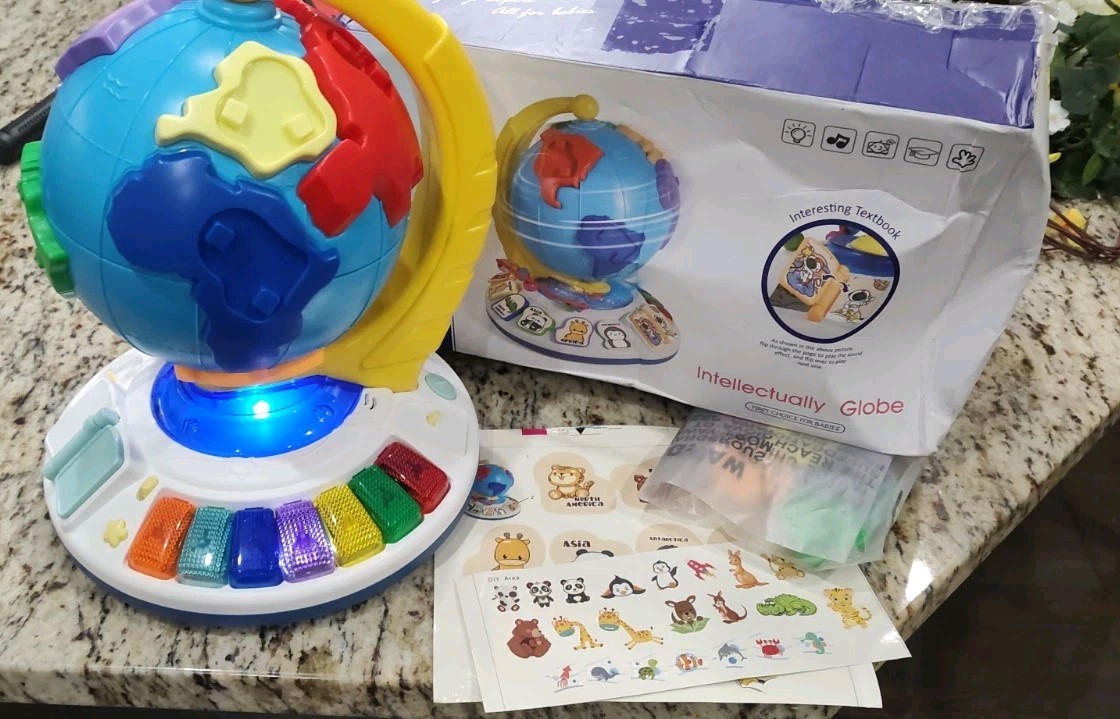 Intellectual Globe Toy-Colorful Piano Keys & Light Effect-Coordination Learning