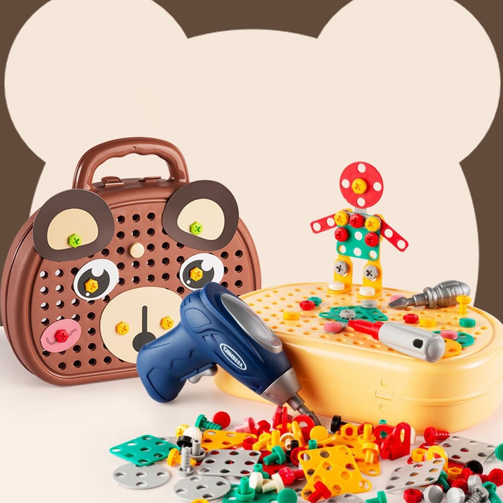 Creative Electric Drill Bits Puzzle Toy Assembly Kids Tool Box Birthday Gift TL