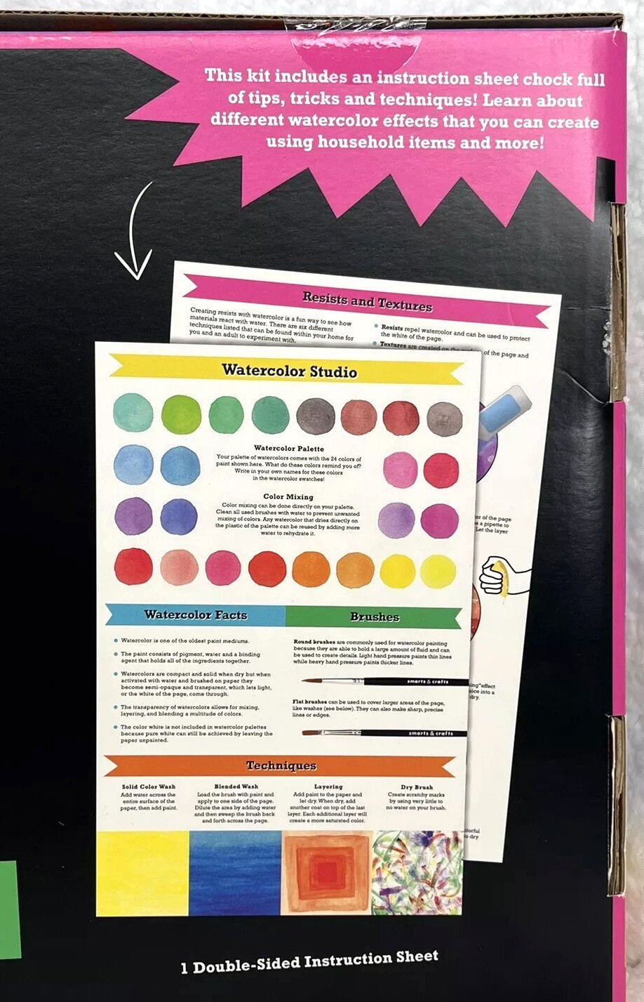 Smarts & Crafts Watercolor Studio Kit Multicolor 28-Pc W/ Paints Brushes Paper..