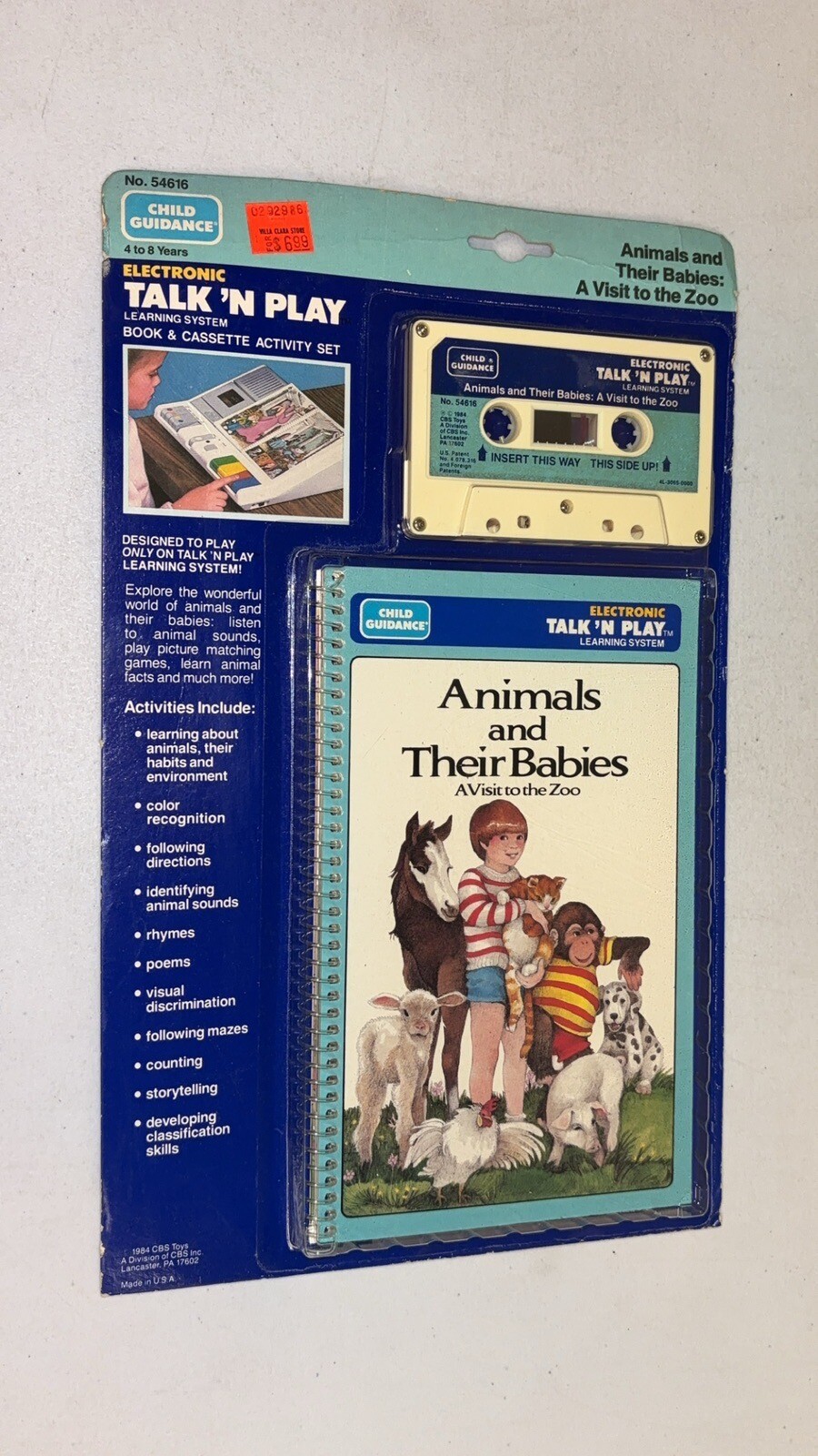 1984 Playskool Talk ‘N Play Book and Cassette – Animals and their Babies VTG NEW