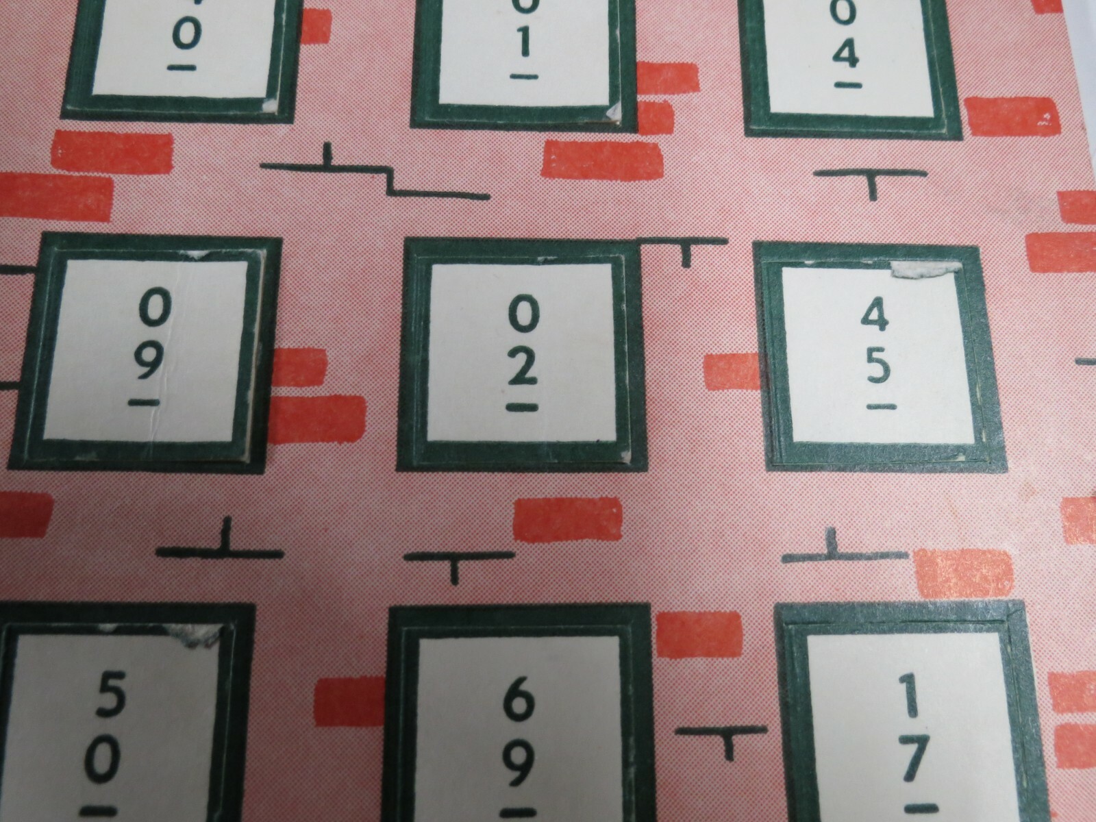 Vintage Set of 15 Math Flash Cards Practice Addition Brick House Building Flaps
