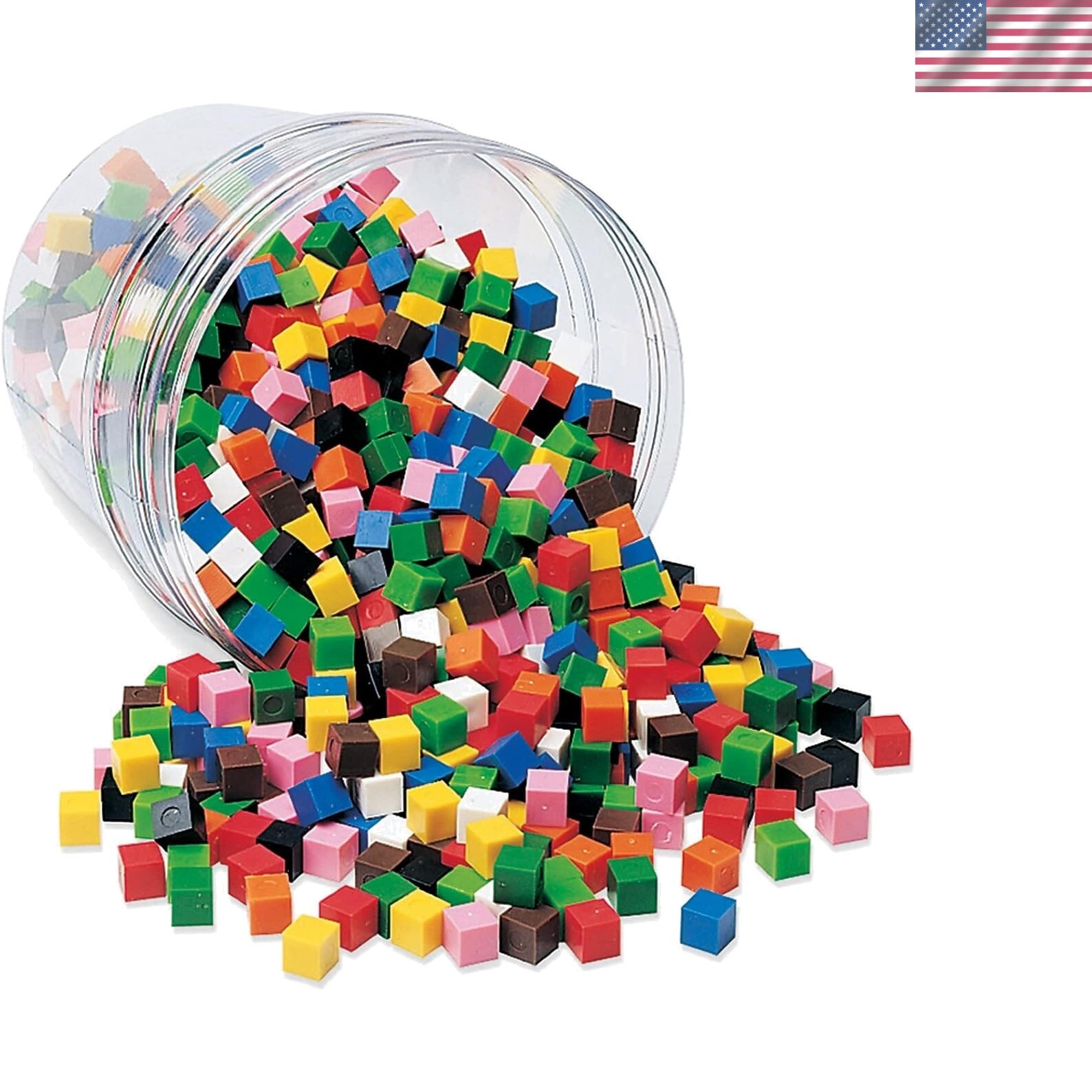 Set of 1000 Multi-Color Centimeter Cubes for Teaching Counting & Measuring