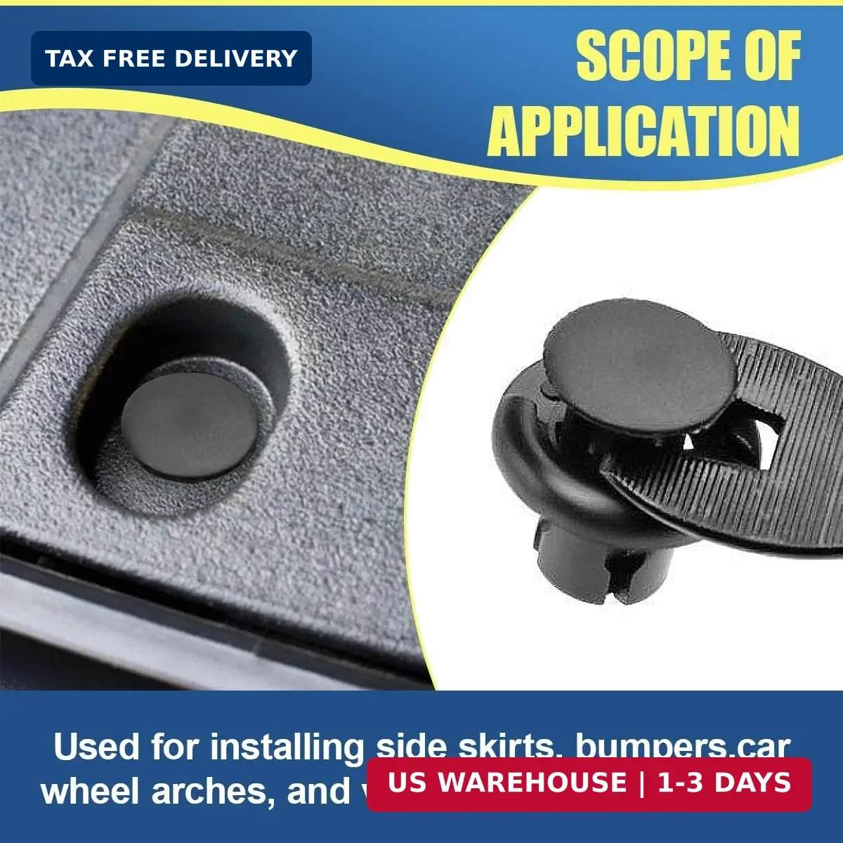 Car Front Bumper Retainer Clips, 10mm Nylon Push-Type Screws for Fixing Fenders