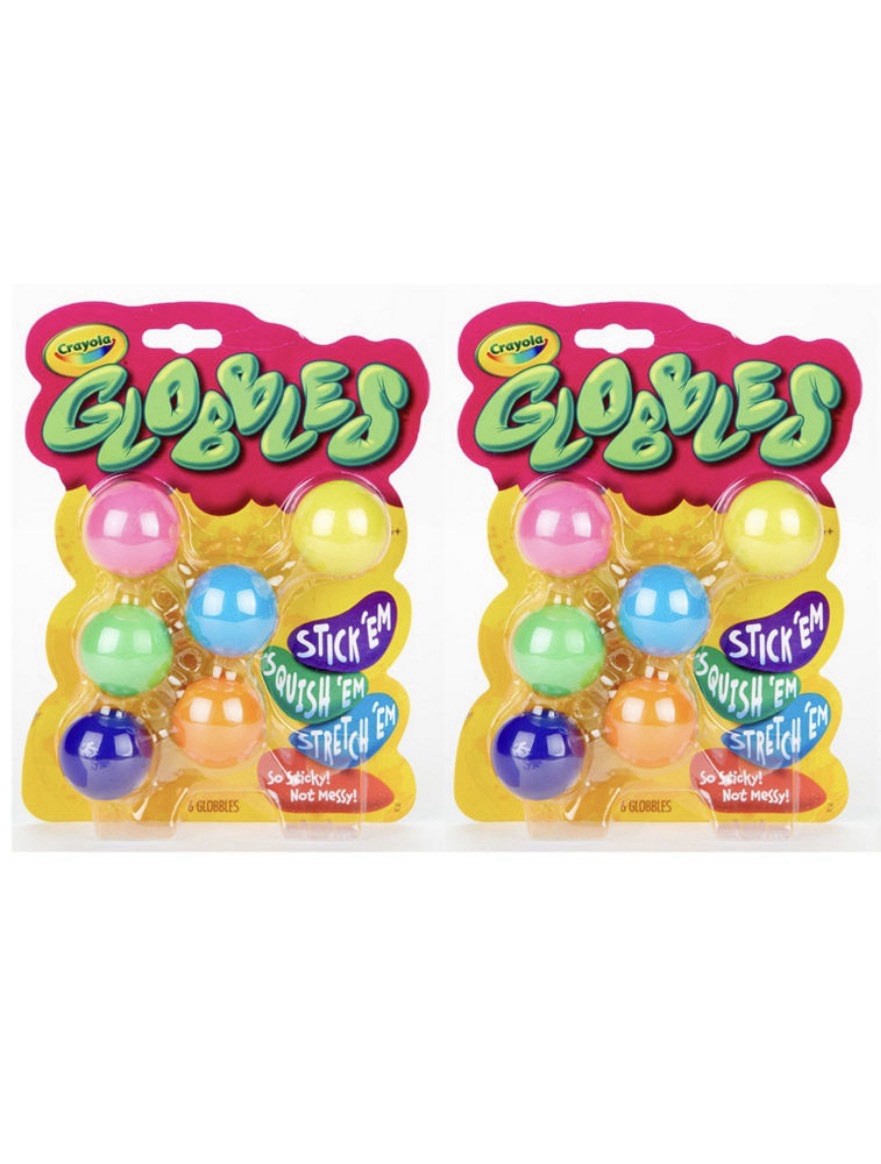 2 PACK – Crayola Globbles Sticky Squishy Colored Balls Assorted Colors 6pcs/each