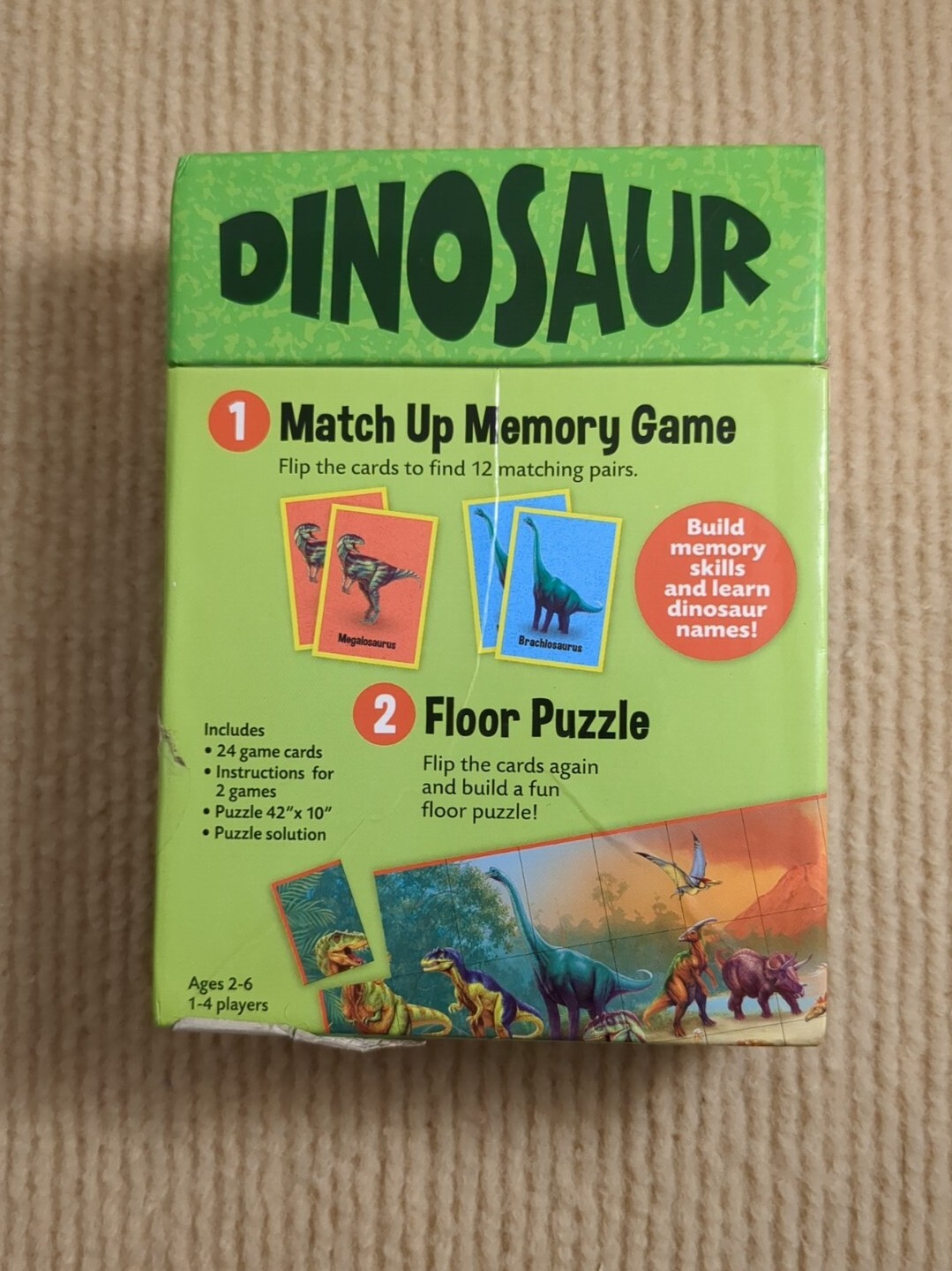 Peaceable Kingdom Dinosaur Match Up Game And Puzzle For Ages 2 – 6