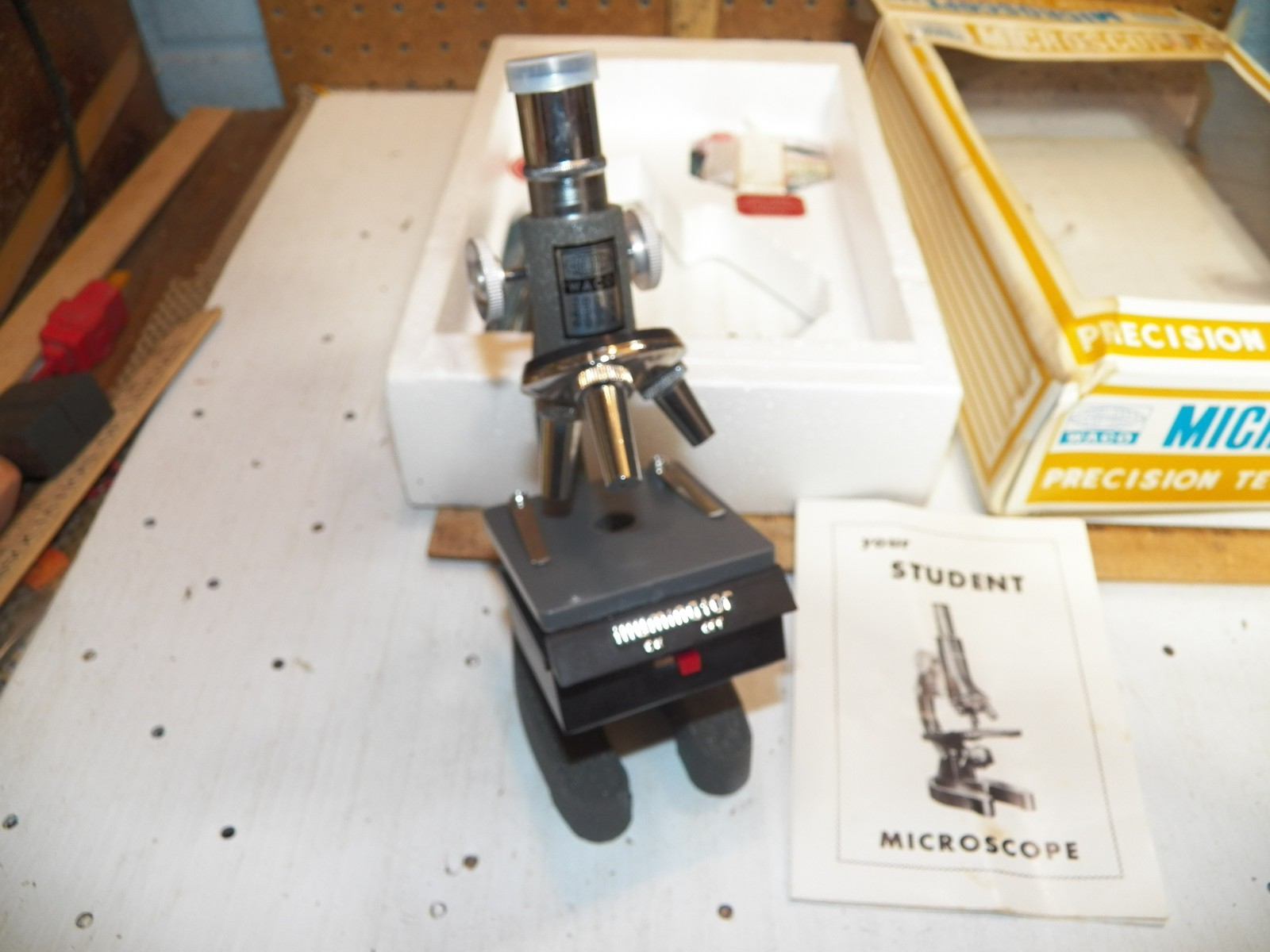 Vintage 1960s WACO Microscope Lab Kit in Original Box – Made in Japan