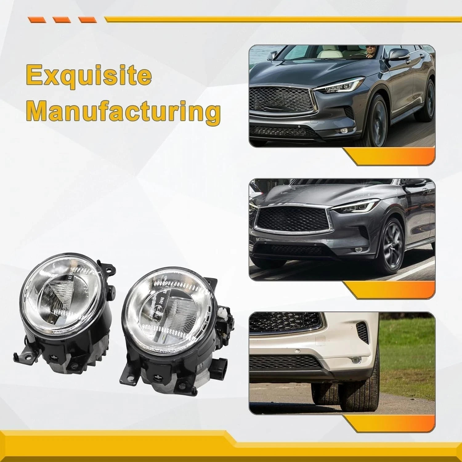 Pair Fog Lights Compatible with Q50 QX50 Q60 QX60 QX80 2014-2018 Driver & Passen