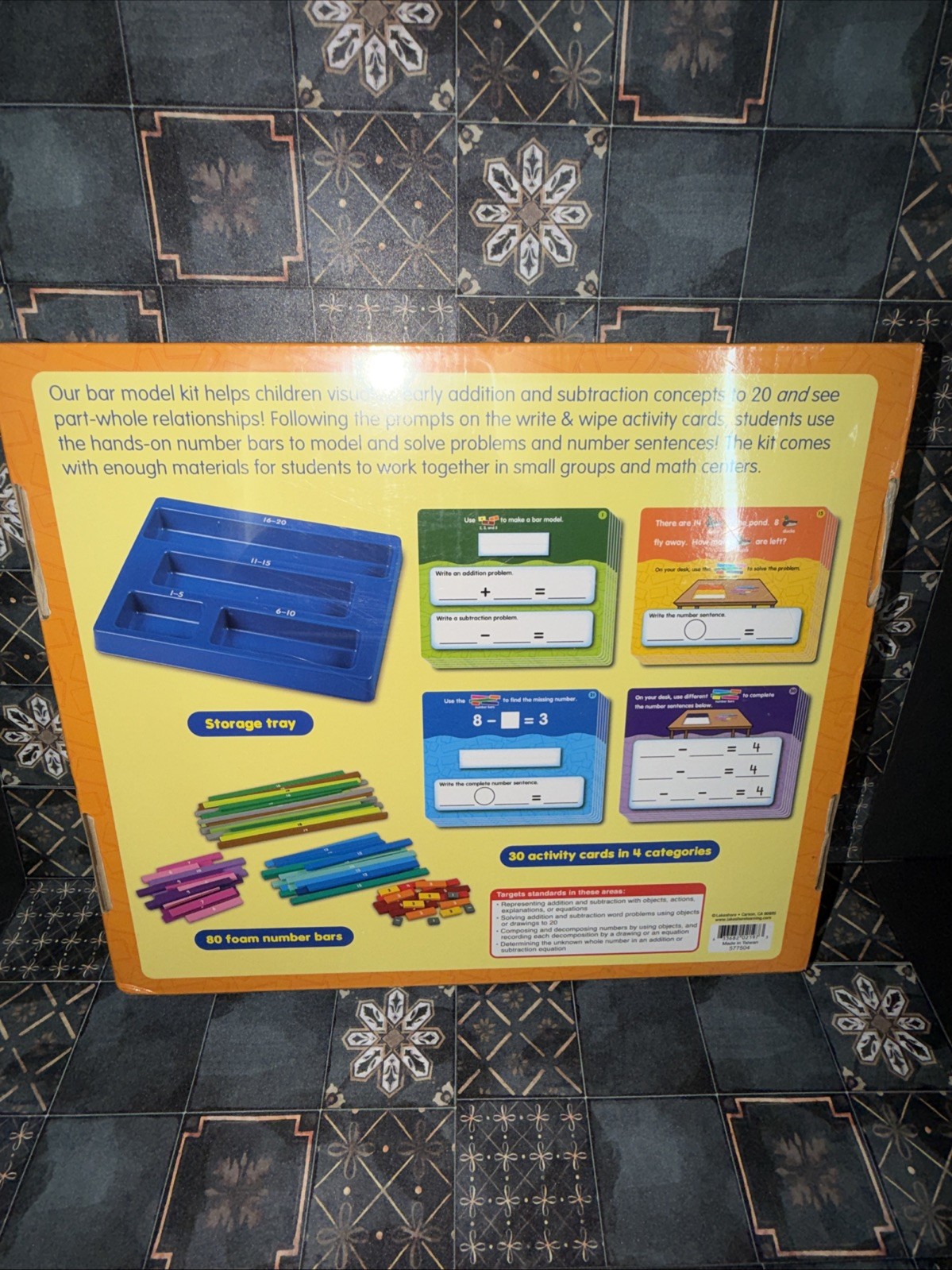 Lakeshore Grades K-1 Bar Model Hands On Learning Kit Math Activity Cards Bars